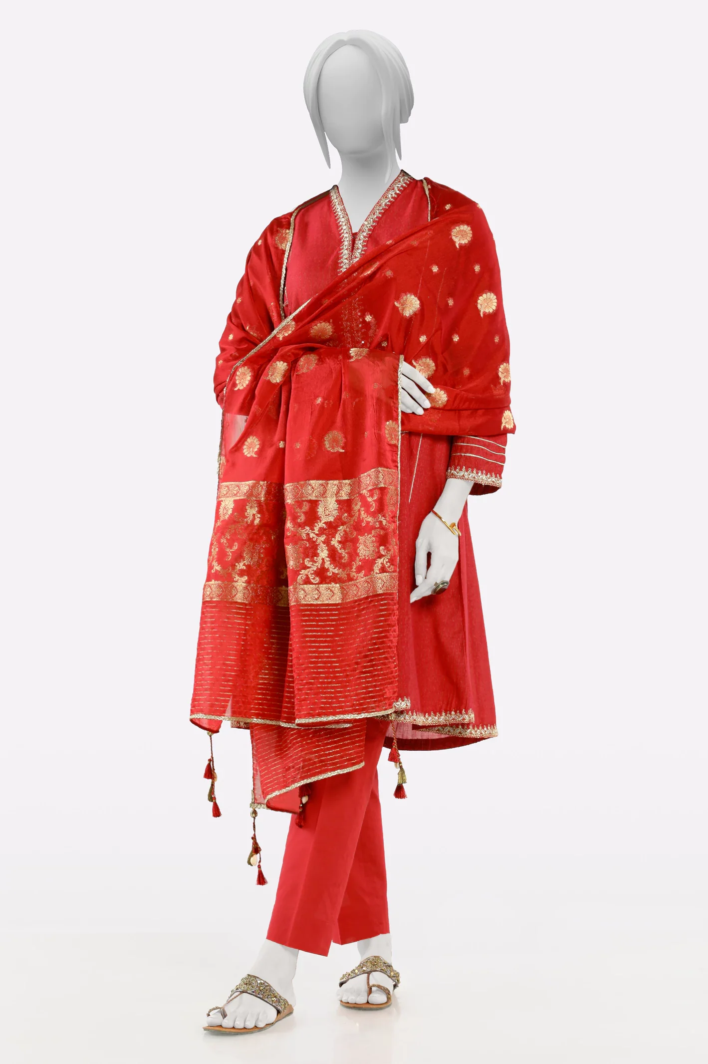 Rust Plain Dupatta - Image 3