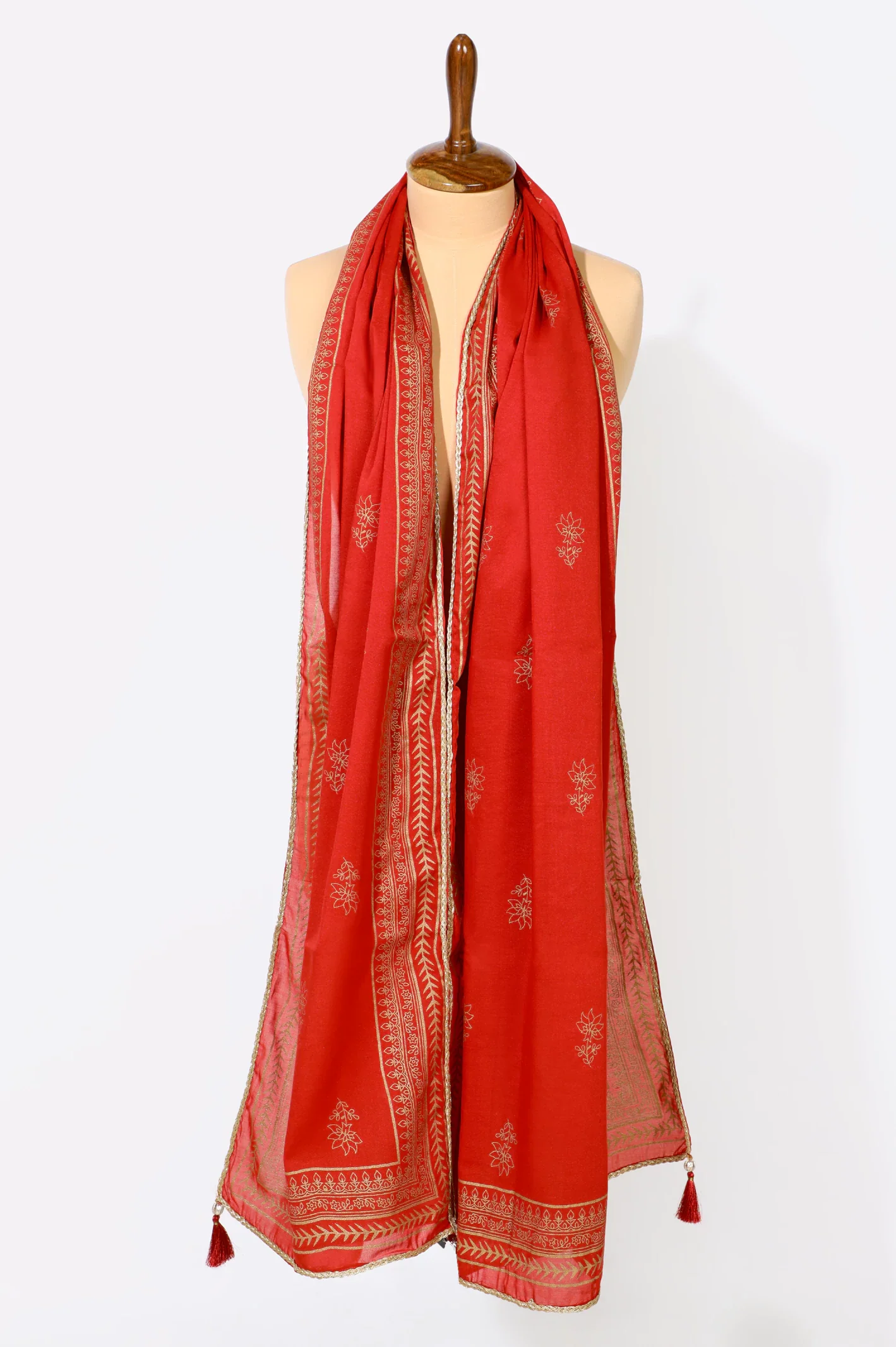 Red Printed Dupatta - Image 2