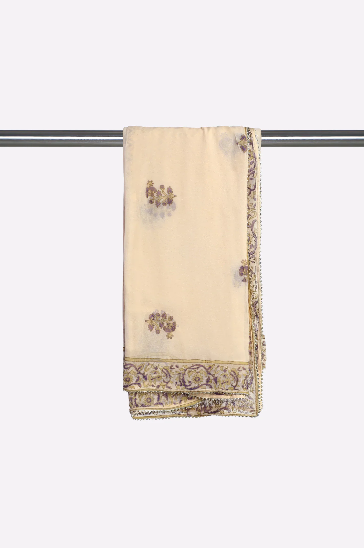 Peach Printed Dupatta