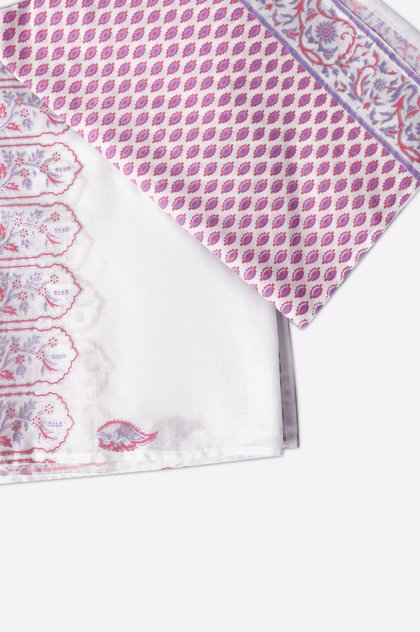 White Block Printed Dupatta - Image 2