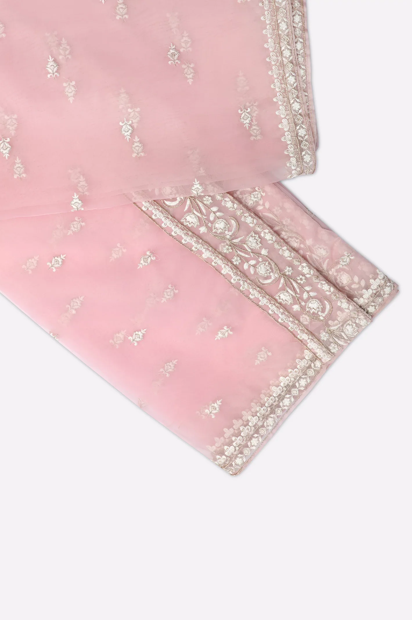 Light Pink Embroidered Dupatta - Image 2