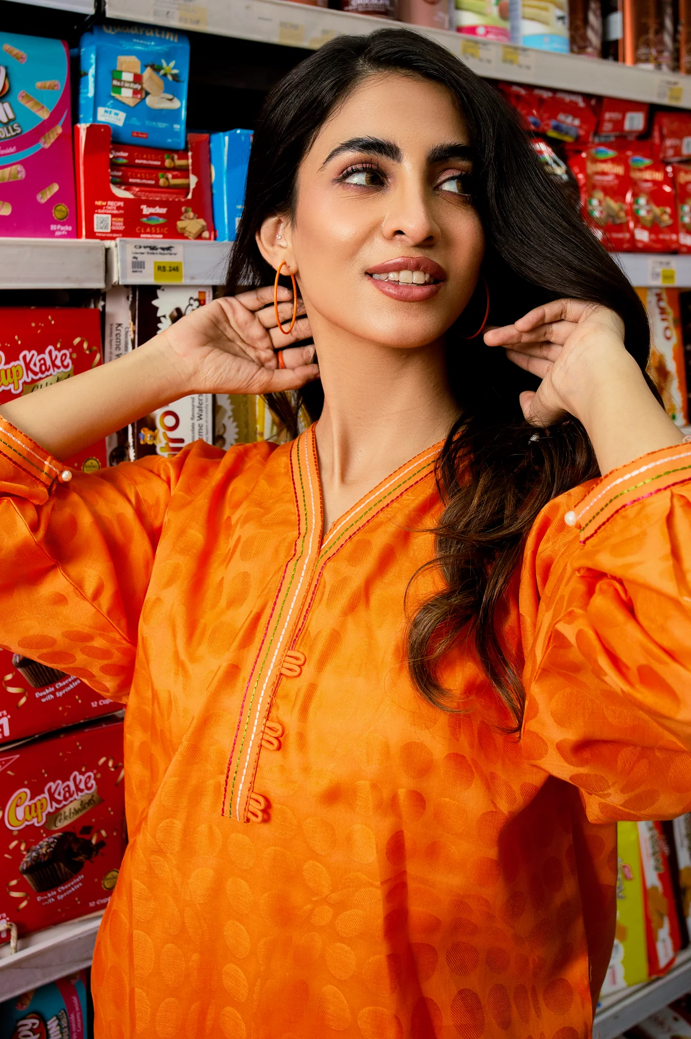 Orange Solid 2PC Suit - Image 2