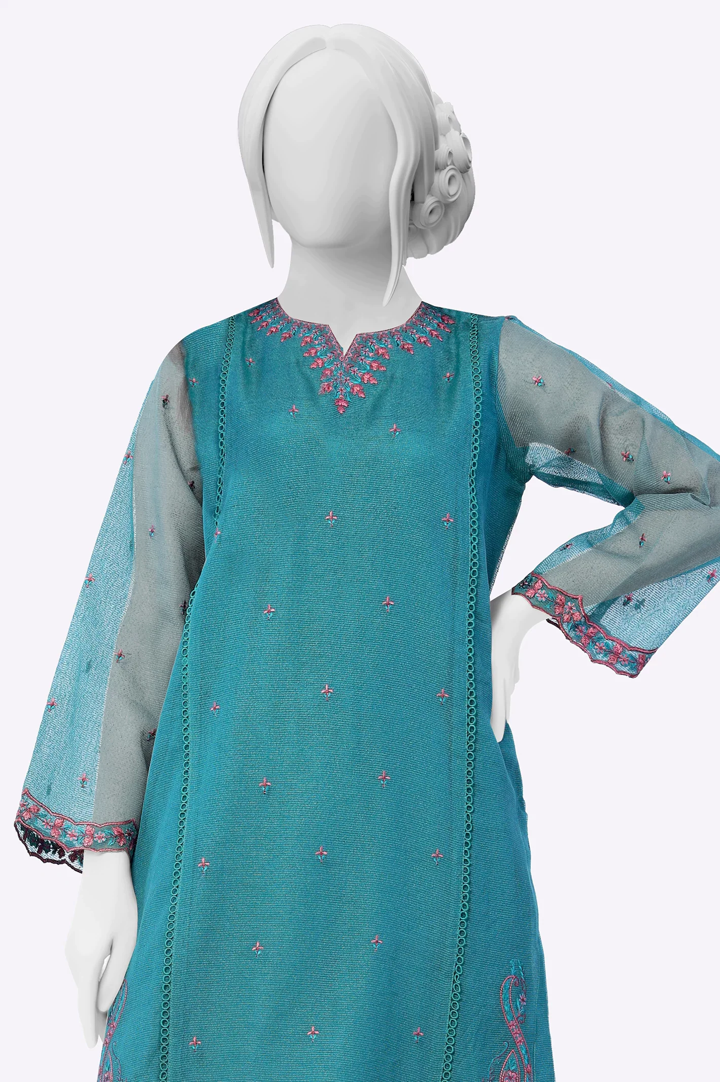 Green Embroidered 2PC - Image 2