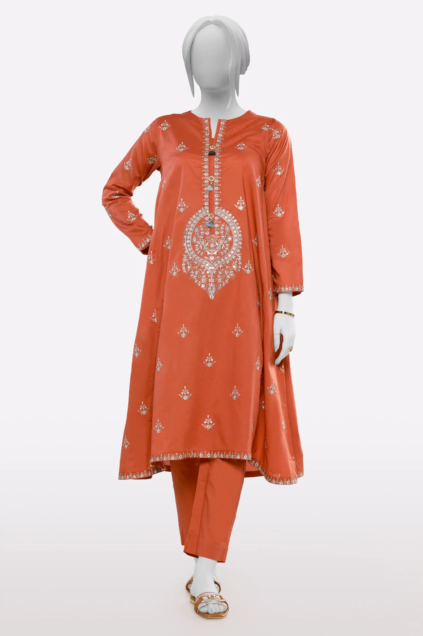 Rust Embroidered 2PC