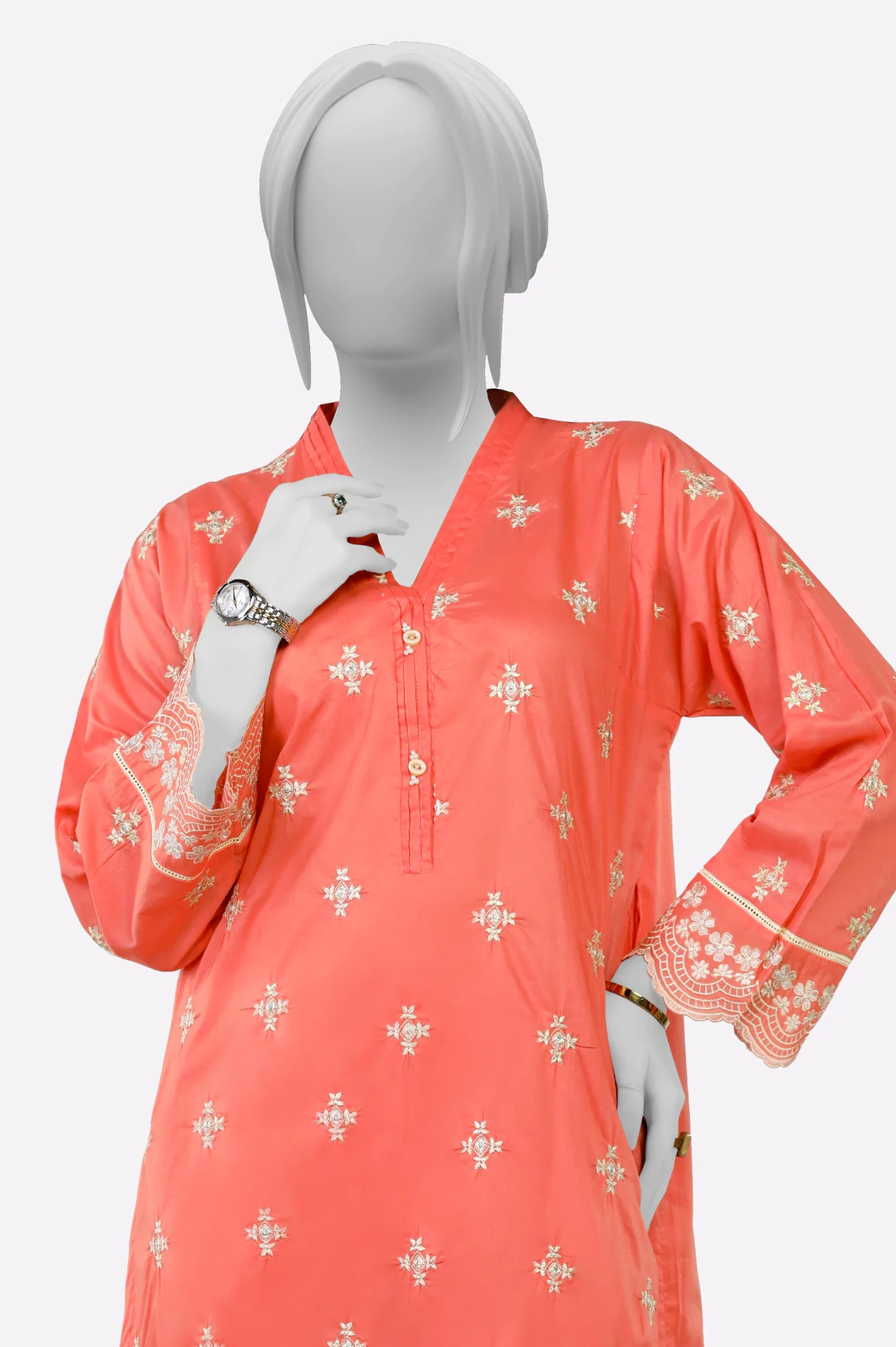 Peach Embroidered 2PC - Image 2