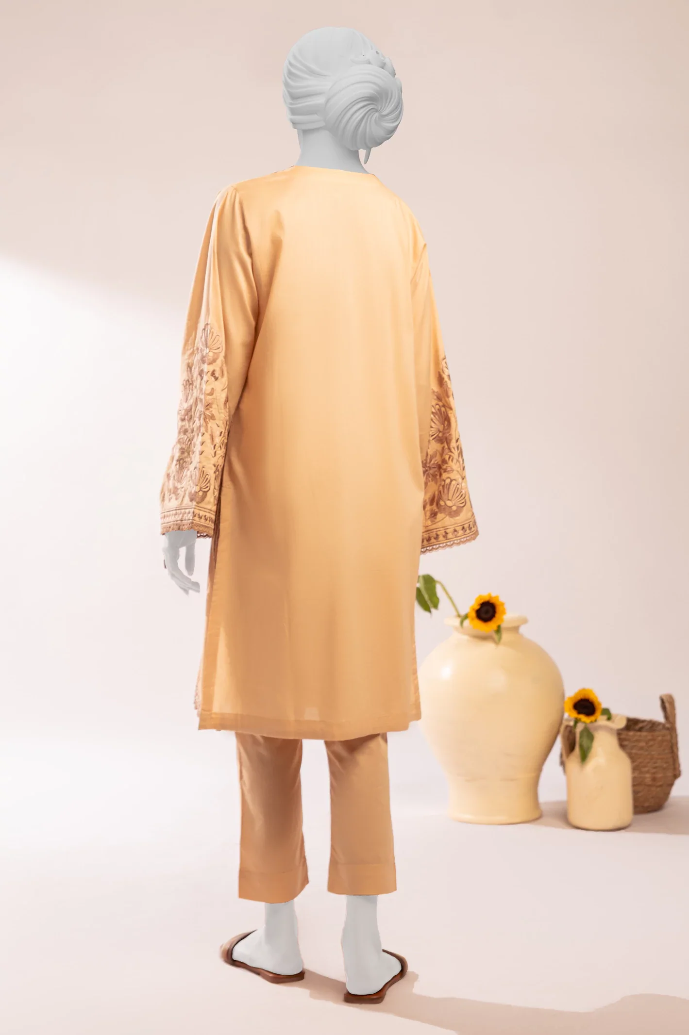 Beige Embroidered 2PC - Image 3