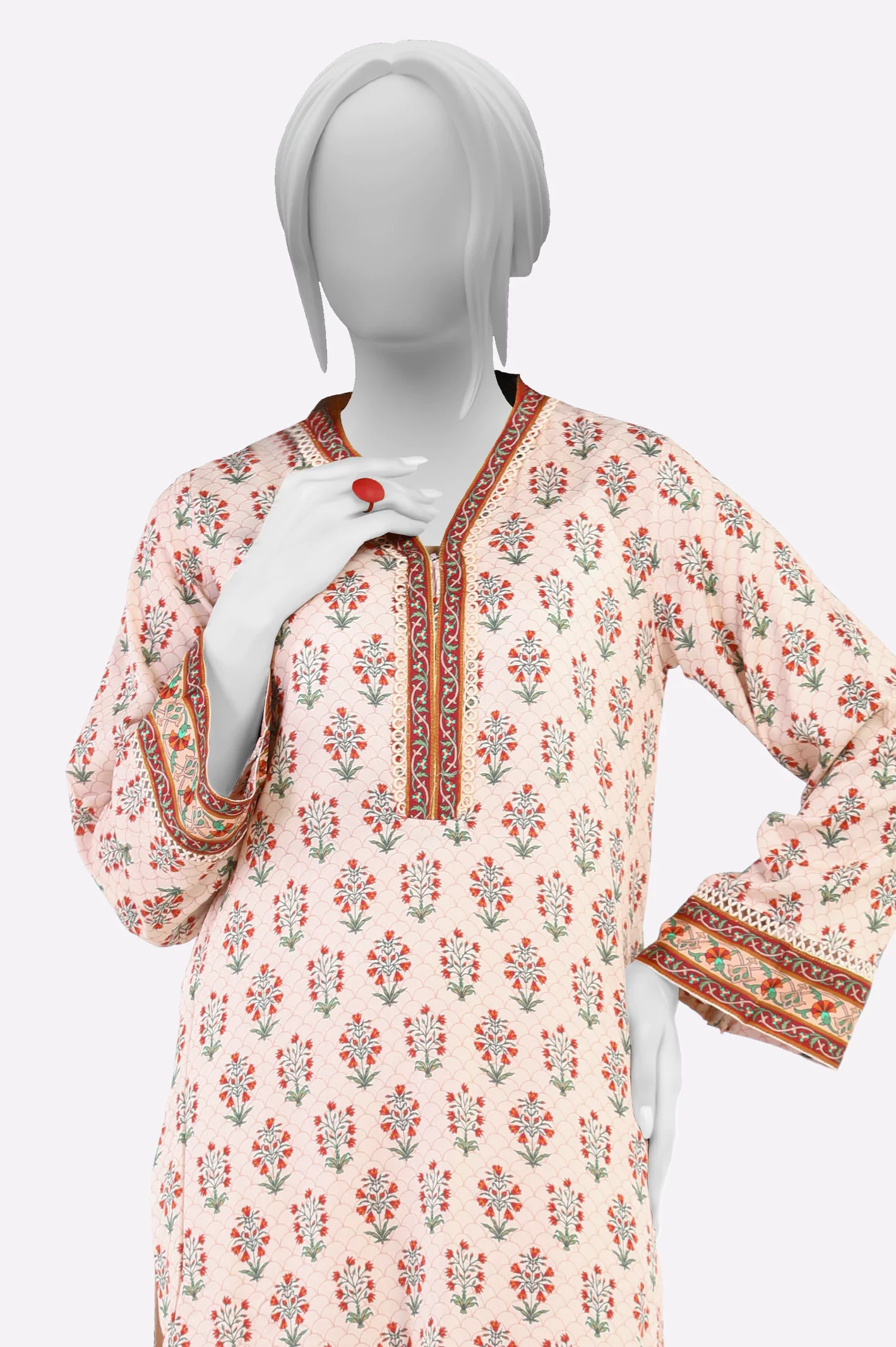 Light Peach Printed 2PC - Image 2