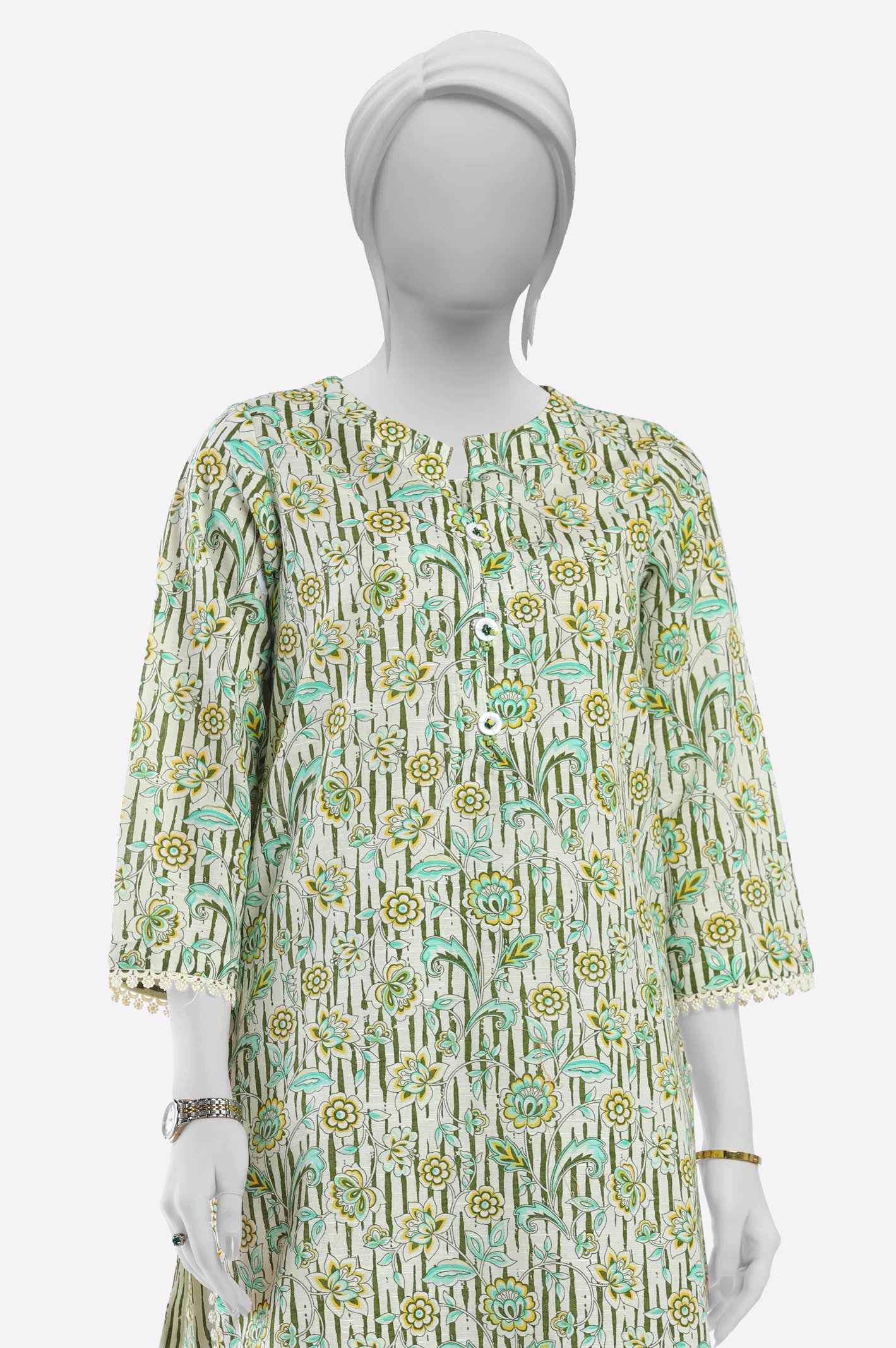 Green Printed 2PC - Image 2