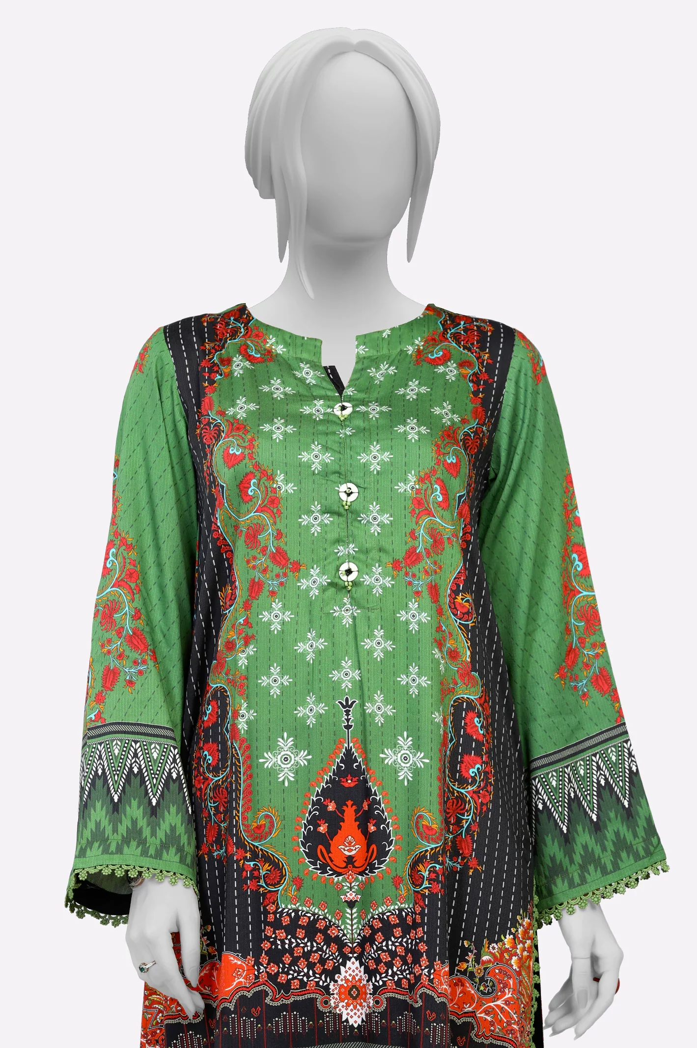 Green Printed 2PC - Image 2