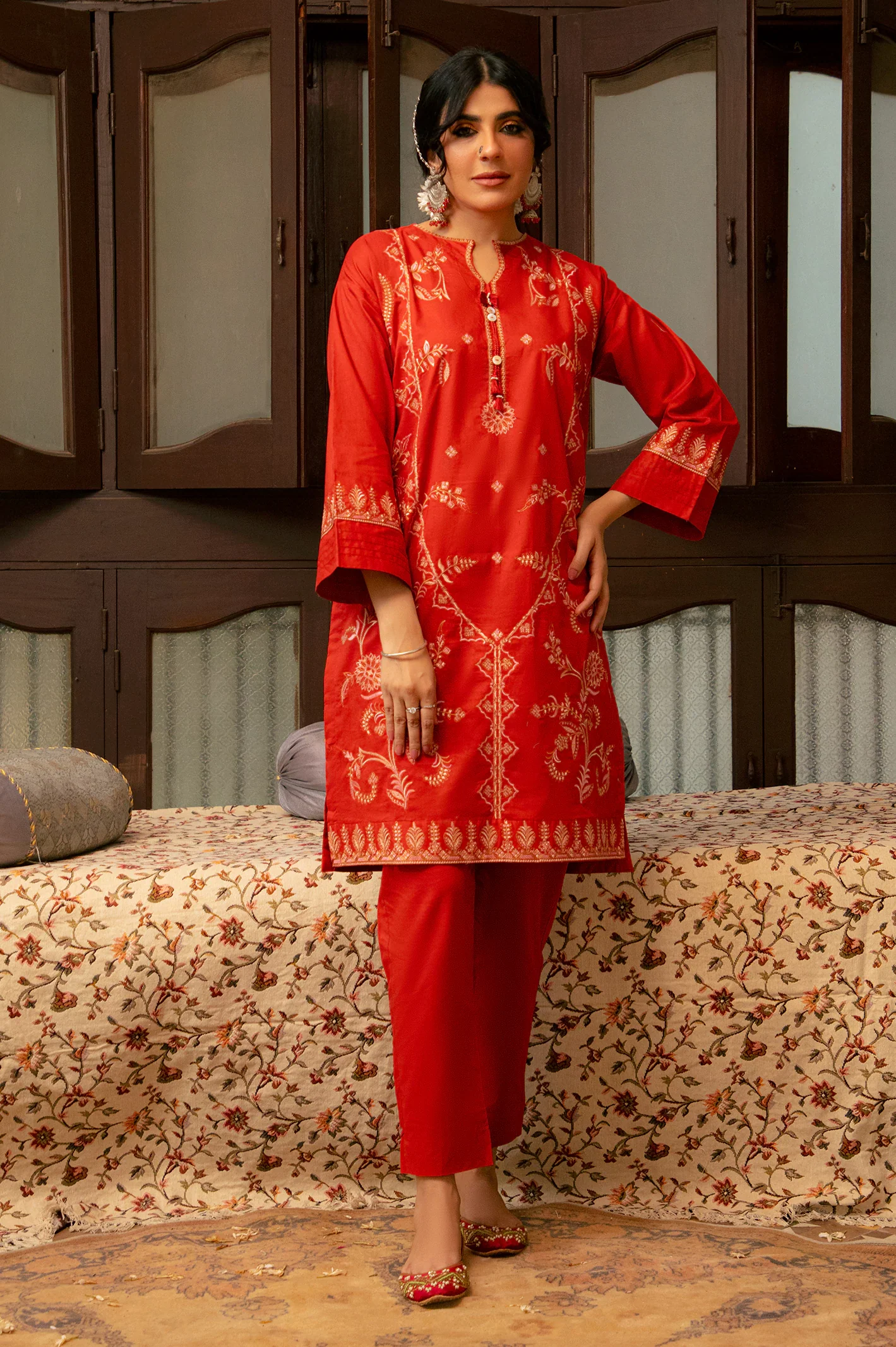 Rust Embroidered 2PC - Image 2