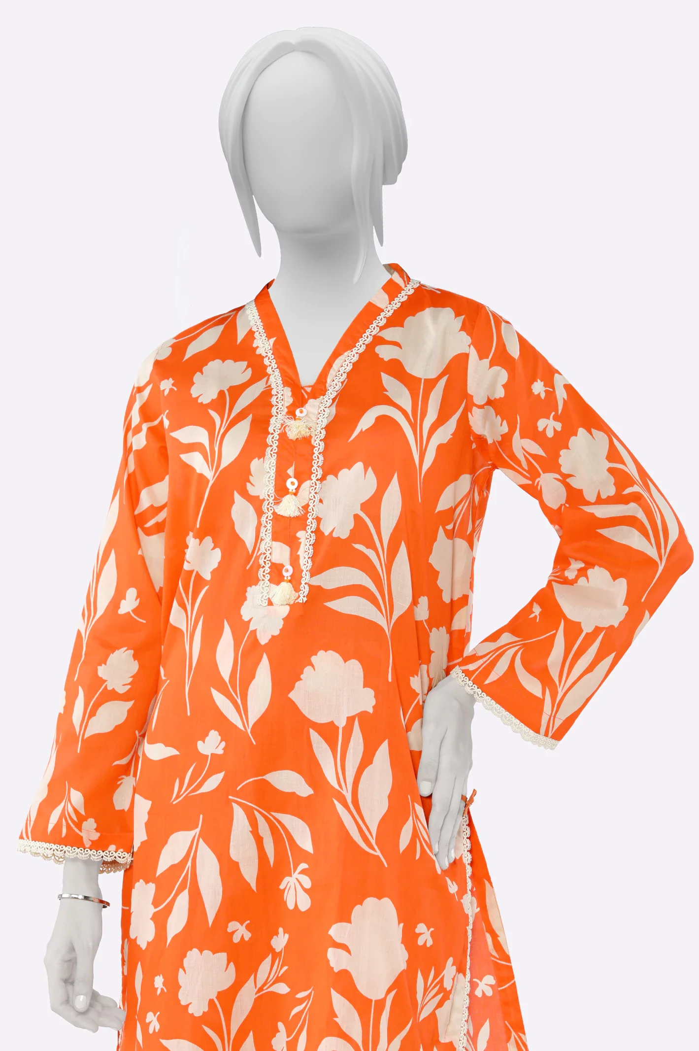 Orange Printed 2PC - Image 2