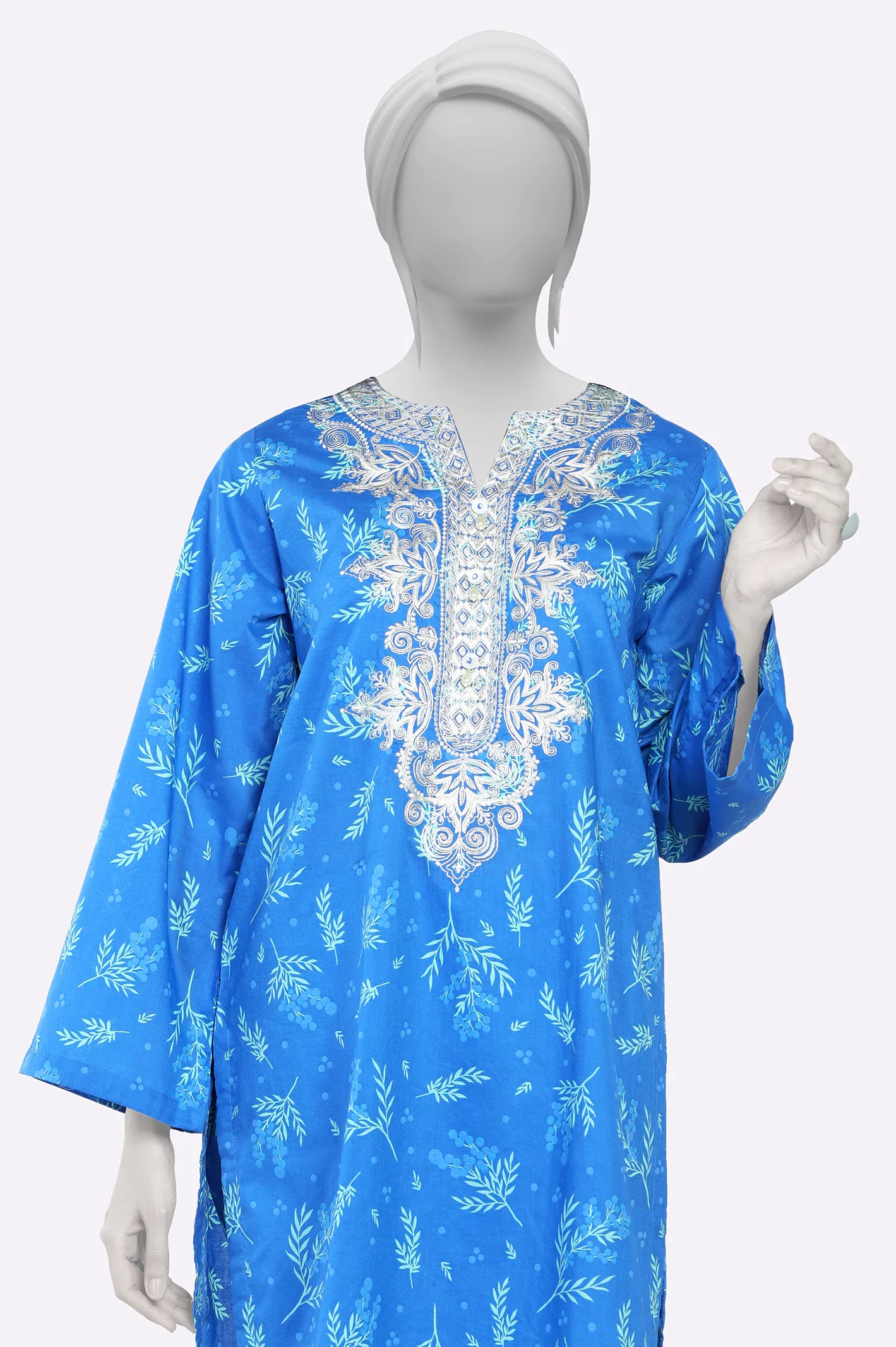 Blue Print Embroidered 2PC - Image 2