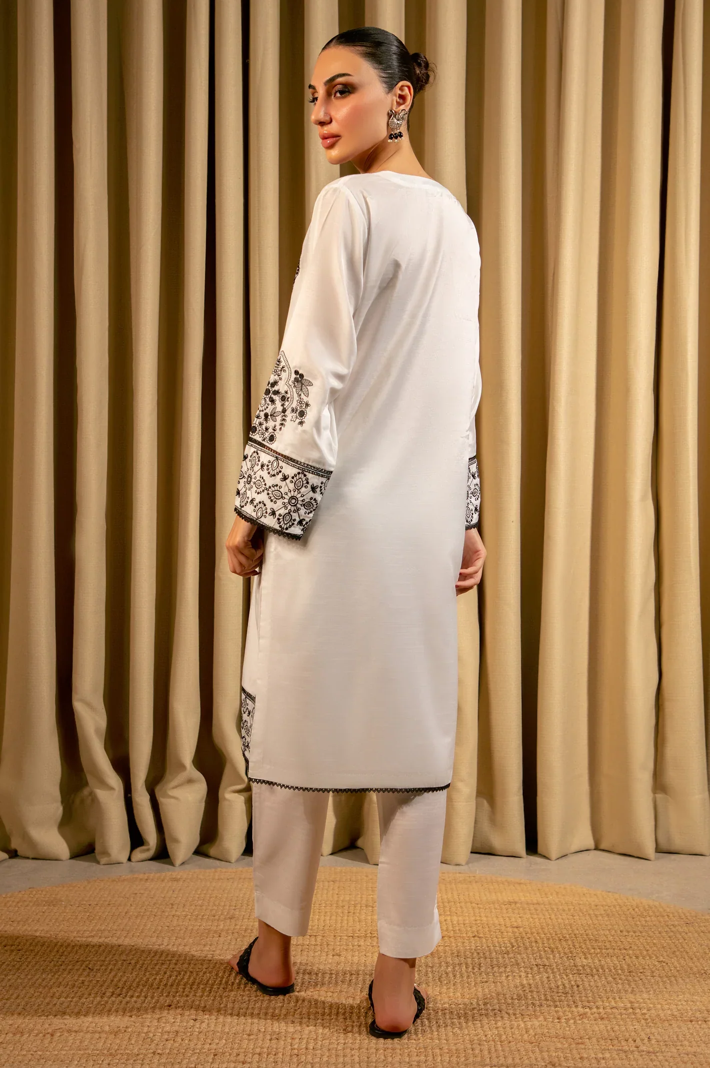 White Embroidered 2PC - Image 3