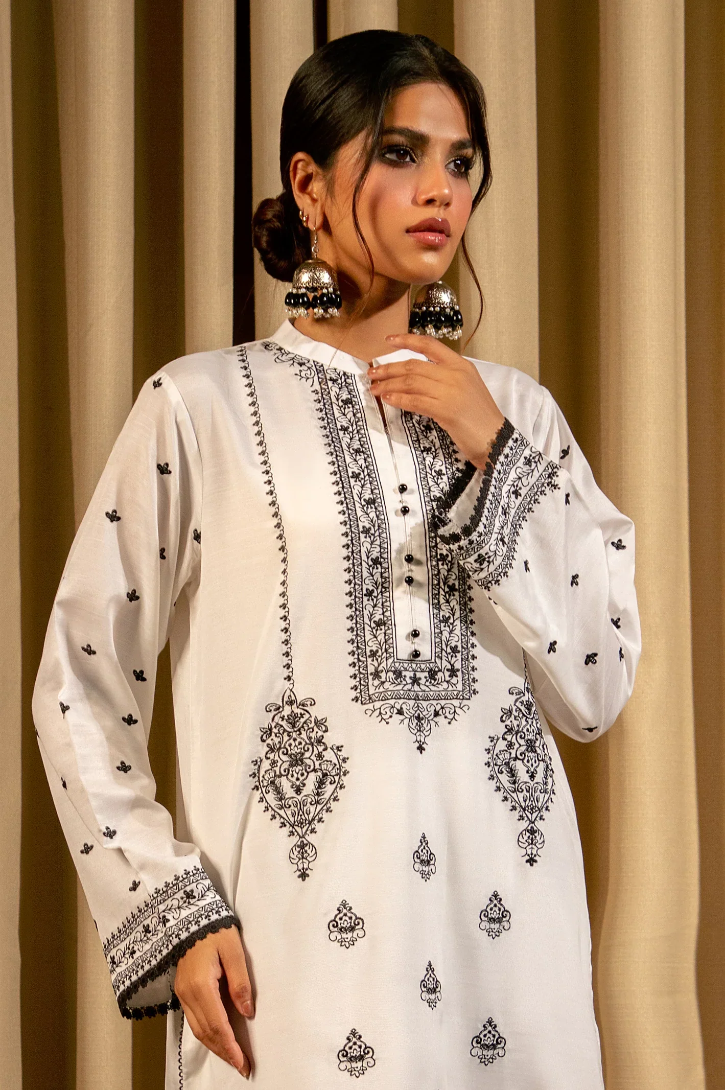 White Embroidered 2PC - Image 2