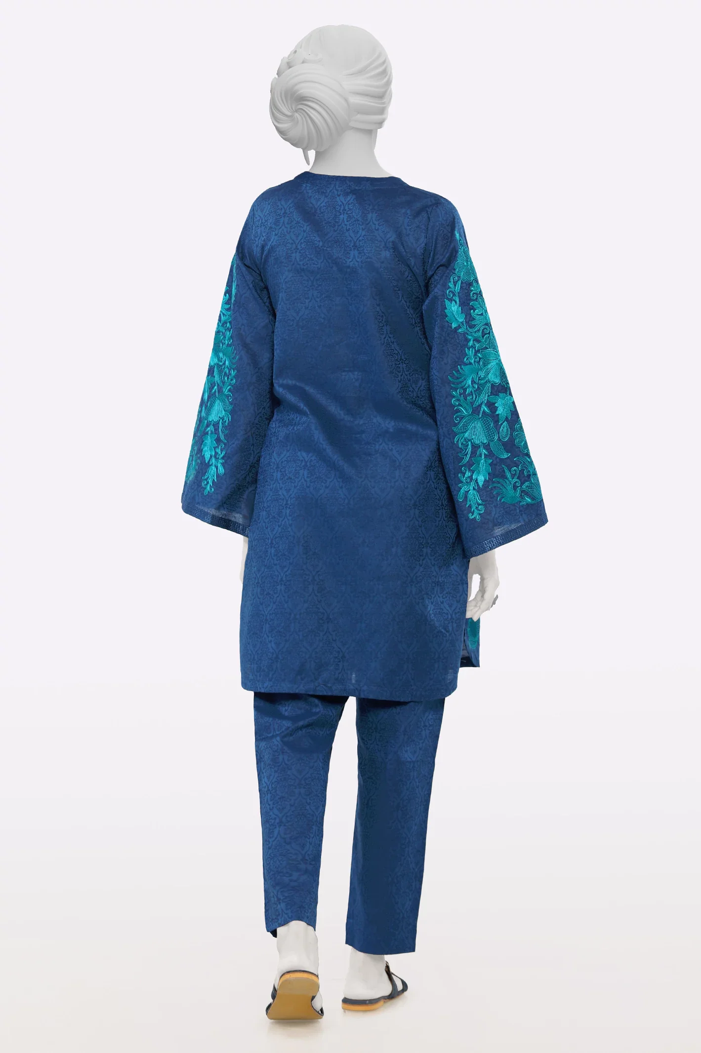 Navy Blue Embroidered 2PC - Image 3