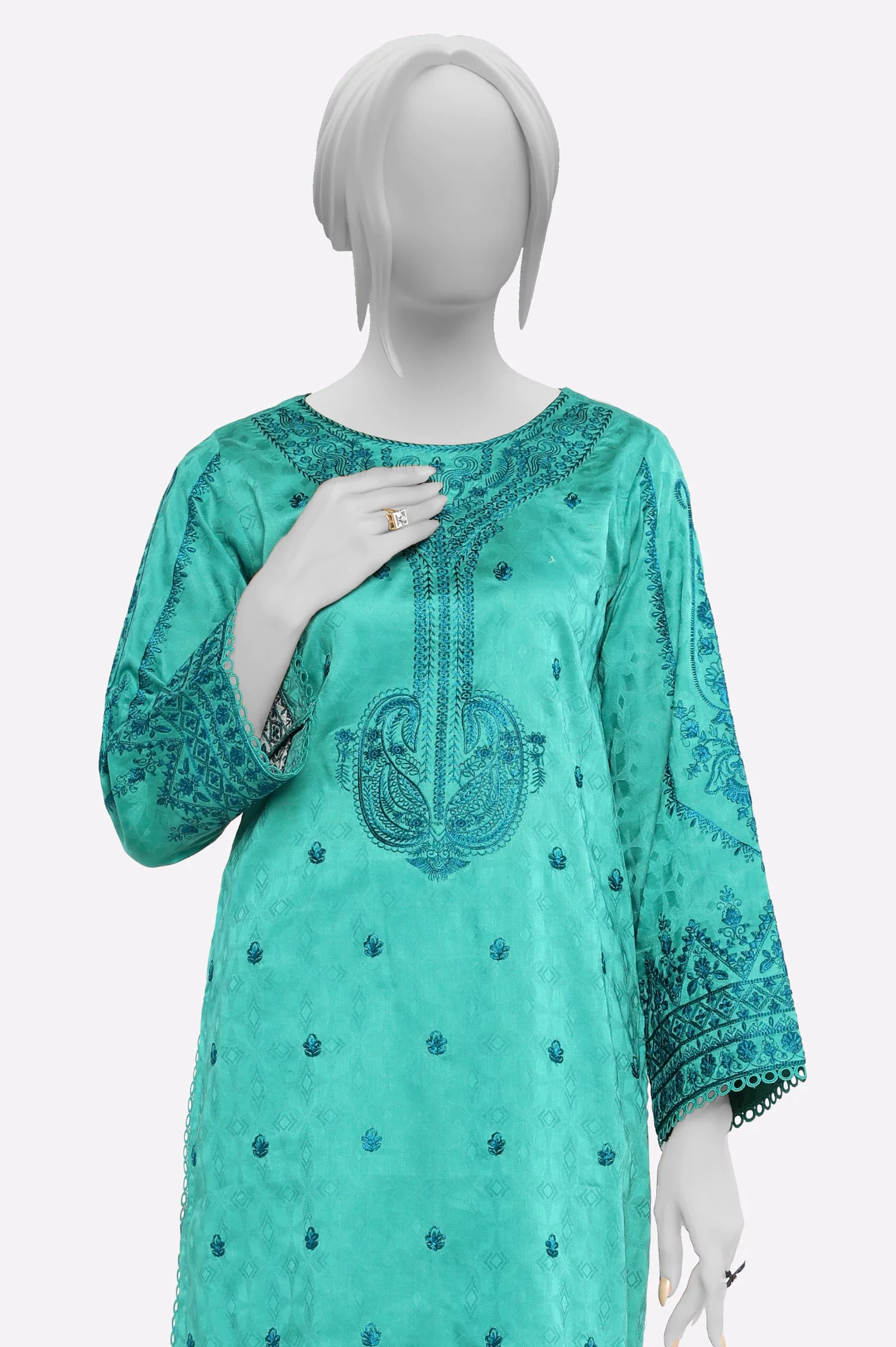 Sea Green Embroidered 2PC - Image 2
