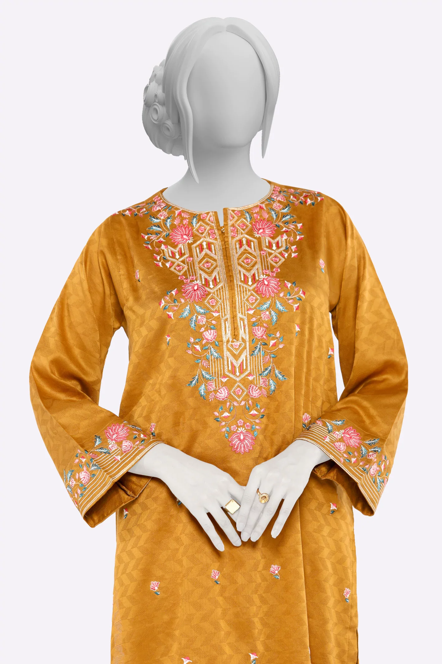 Brown Embroidered 2PC - Image 2
