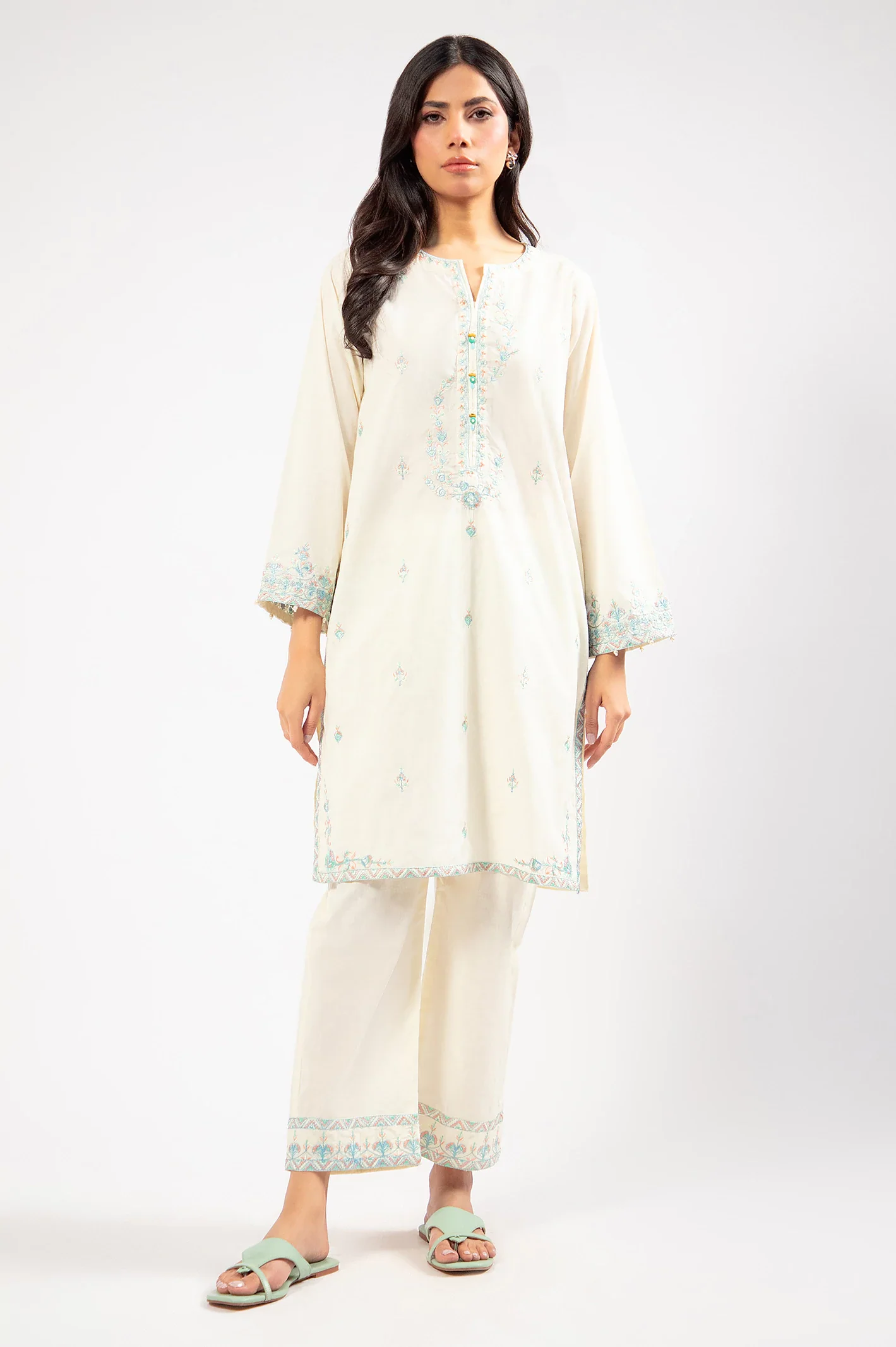 Ivory Embroidered 2PC - Image 5