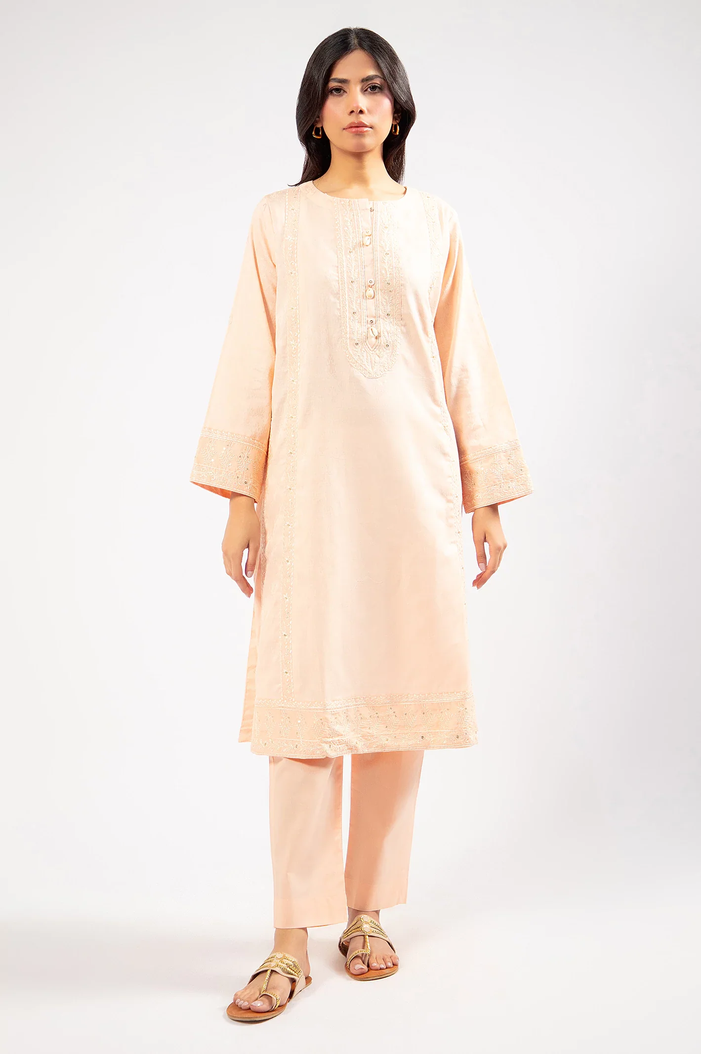 Peach Embroidered 2PC - Image 4