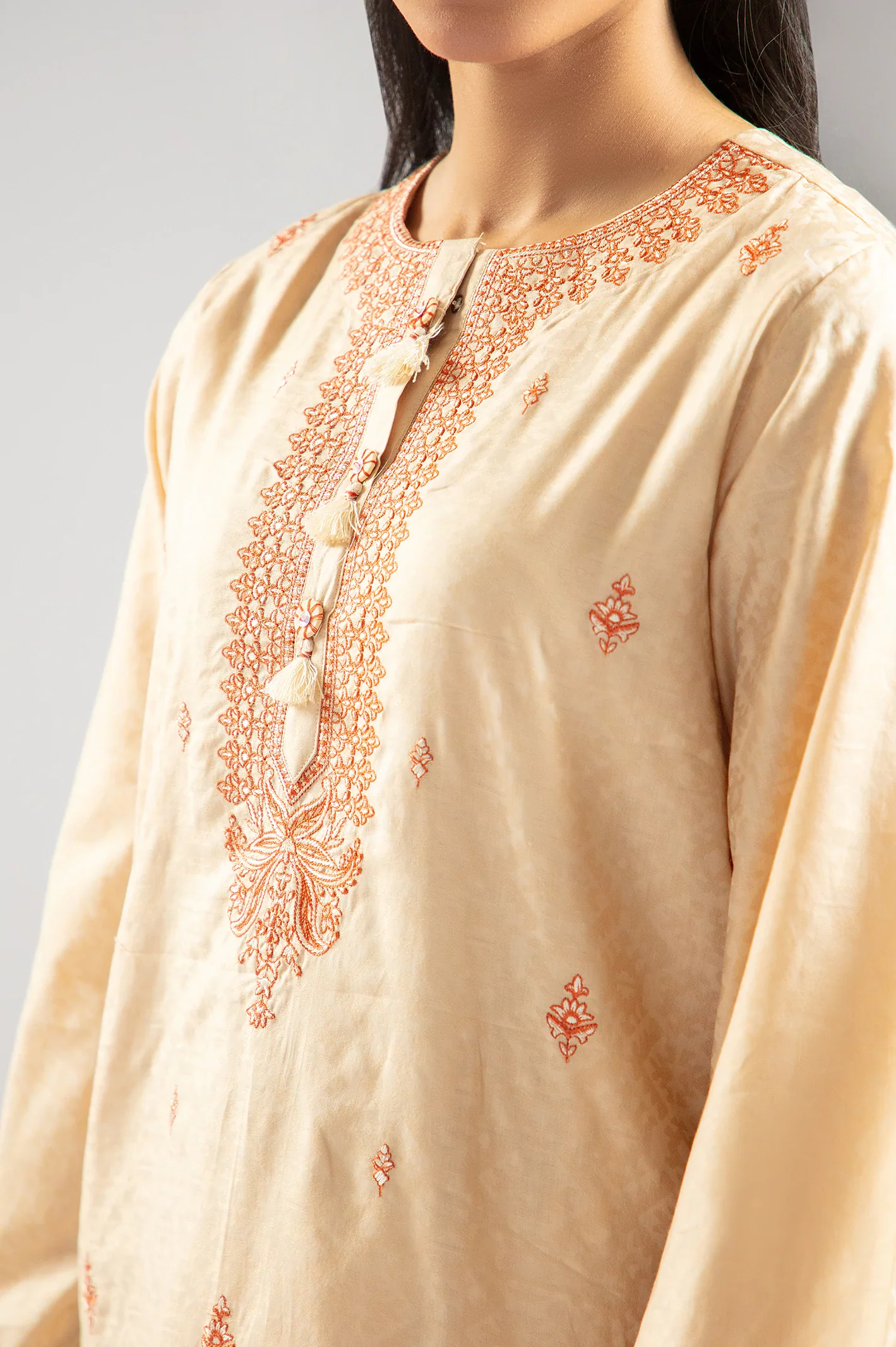 Beige Embroidered 2PC - Image 4