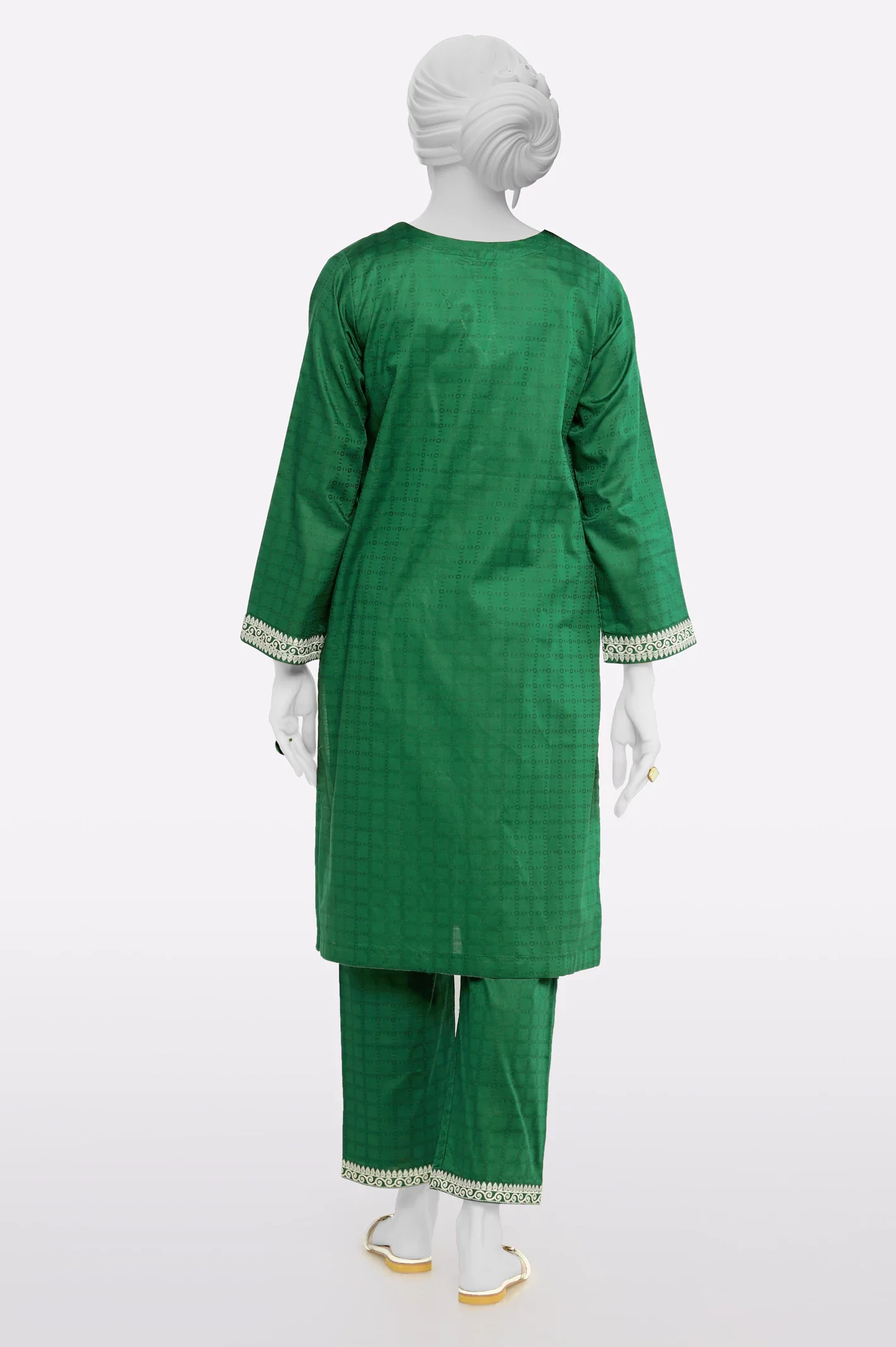 Green Embroidered 2PC - Image 3