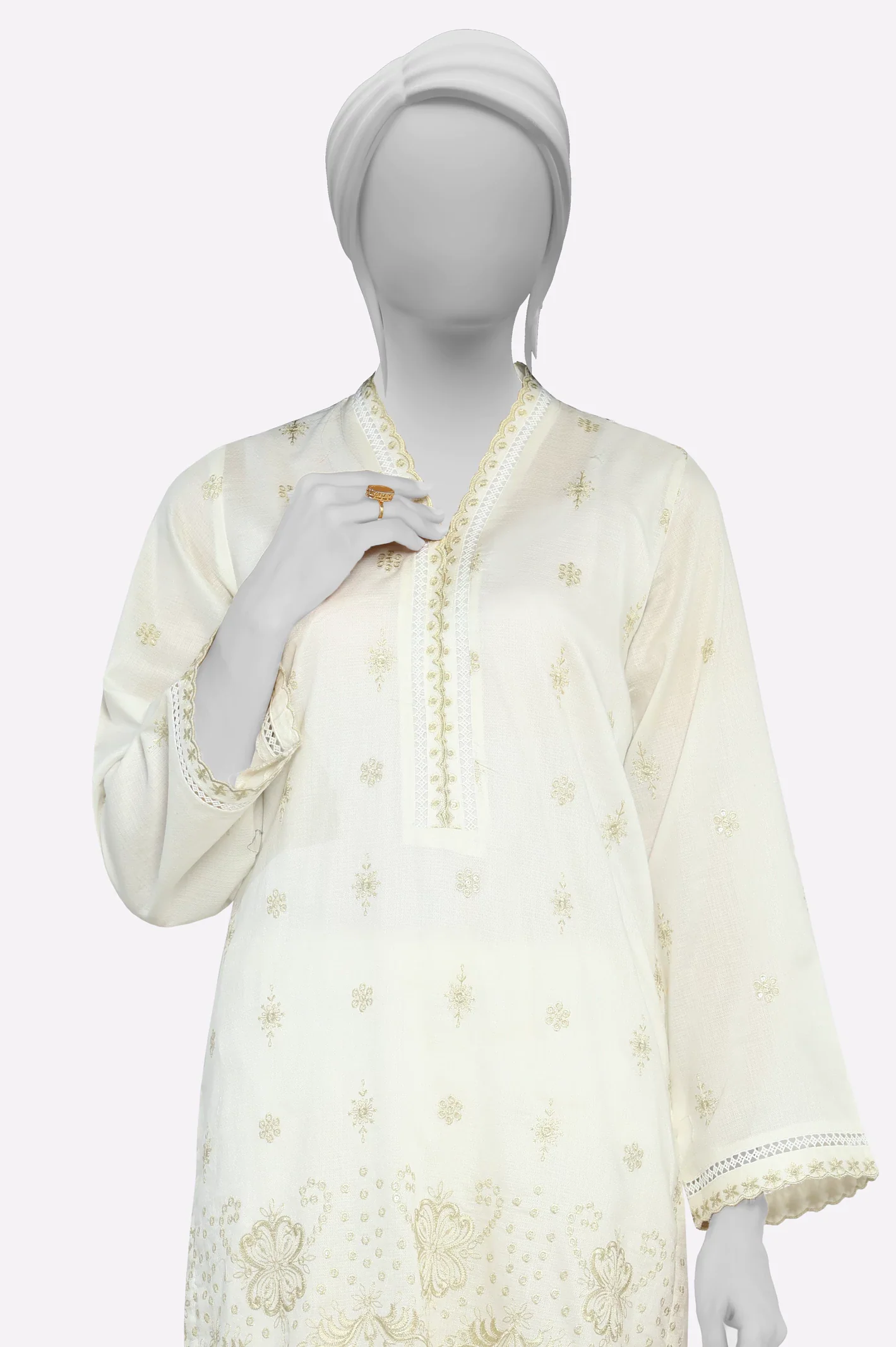 White Embroidered 2PC - Image 2