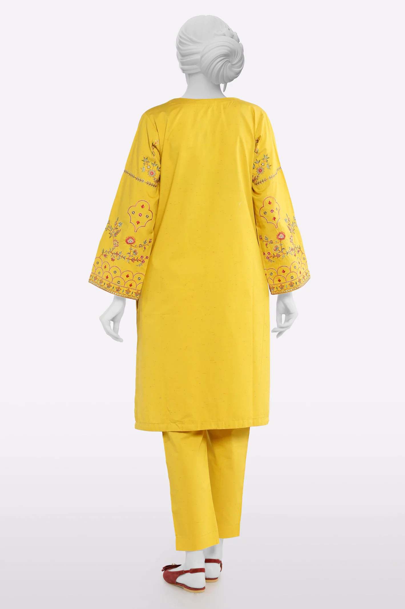 Mustard Embroidered 2PC - Image 3