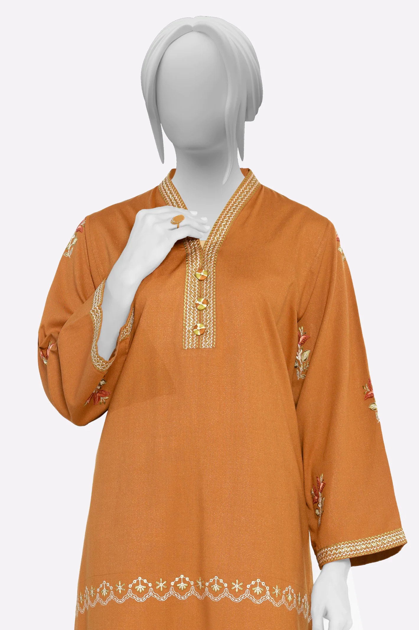 Brown Embroidered 2PC - Image 2