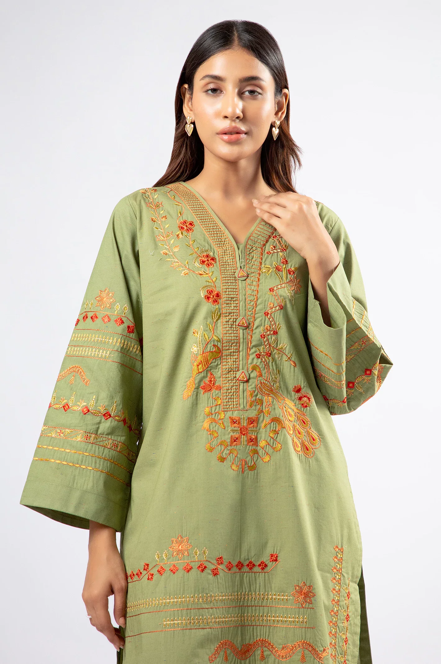 Green Embroidered 2PC - Image 2