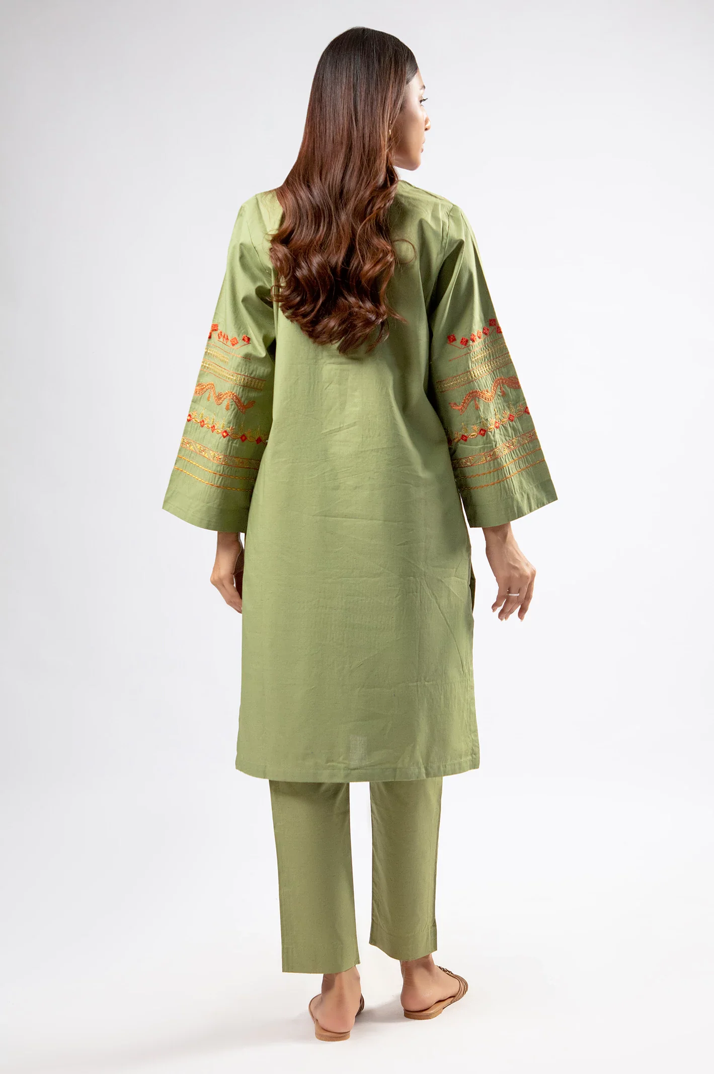 Green Embroidered 2PC - Image 4