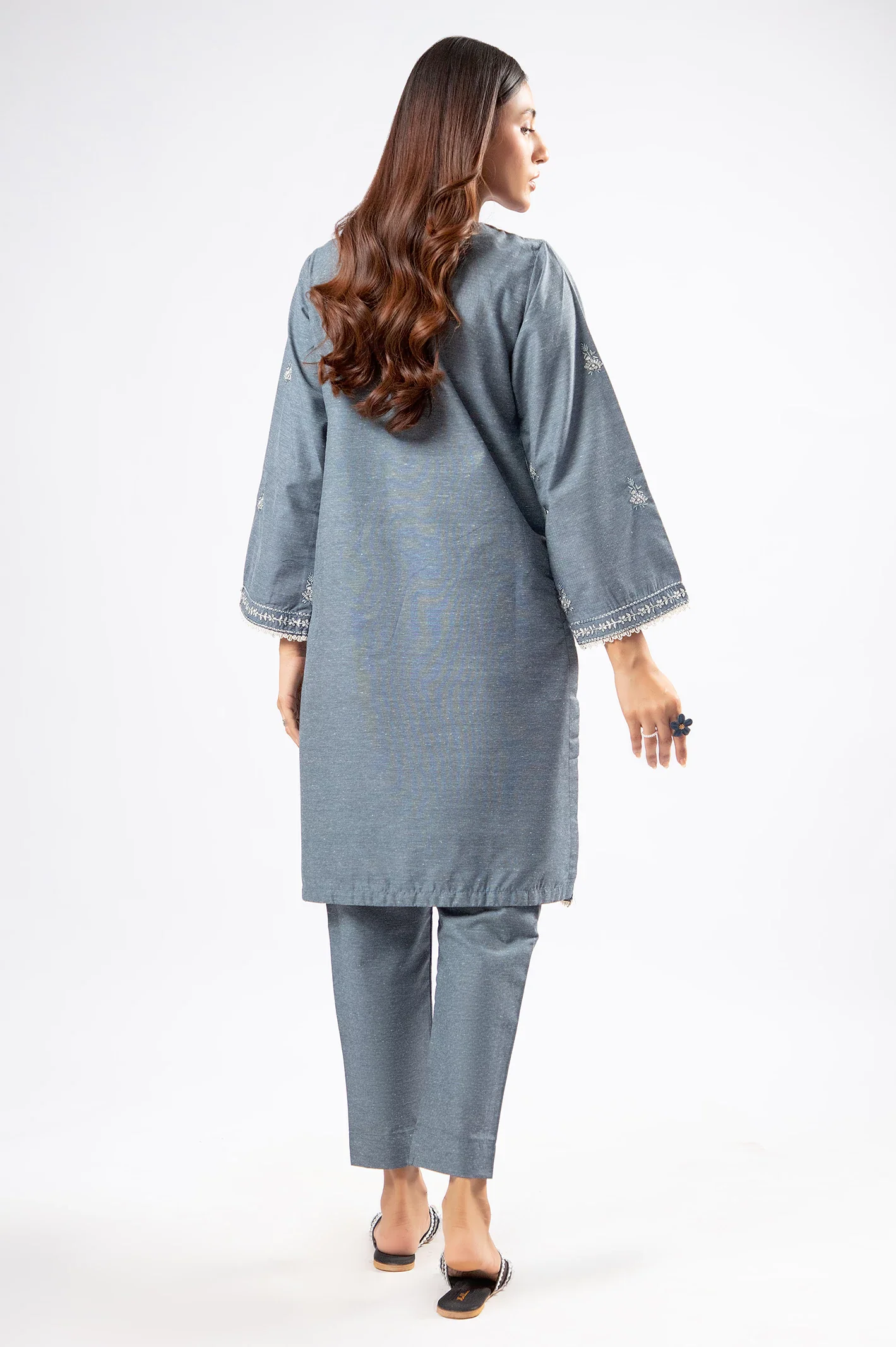 Grey Embroidered 2PC - Image 4