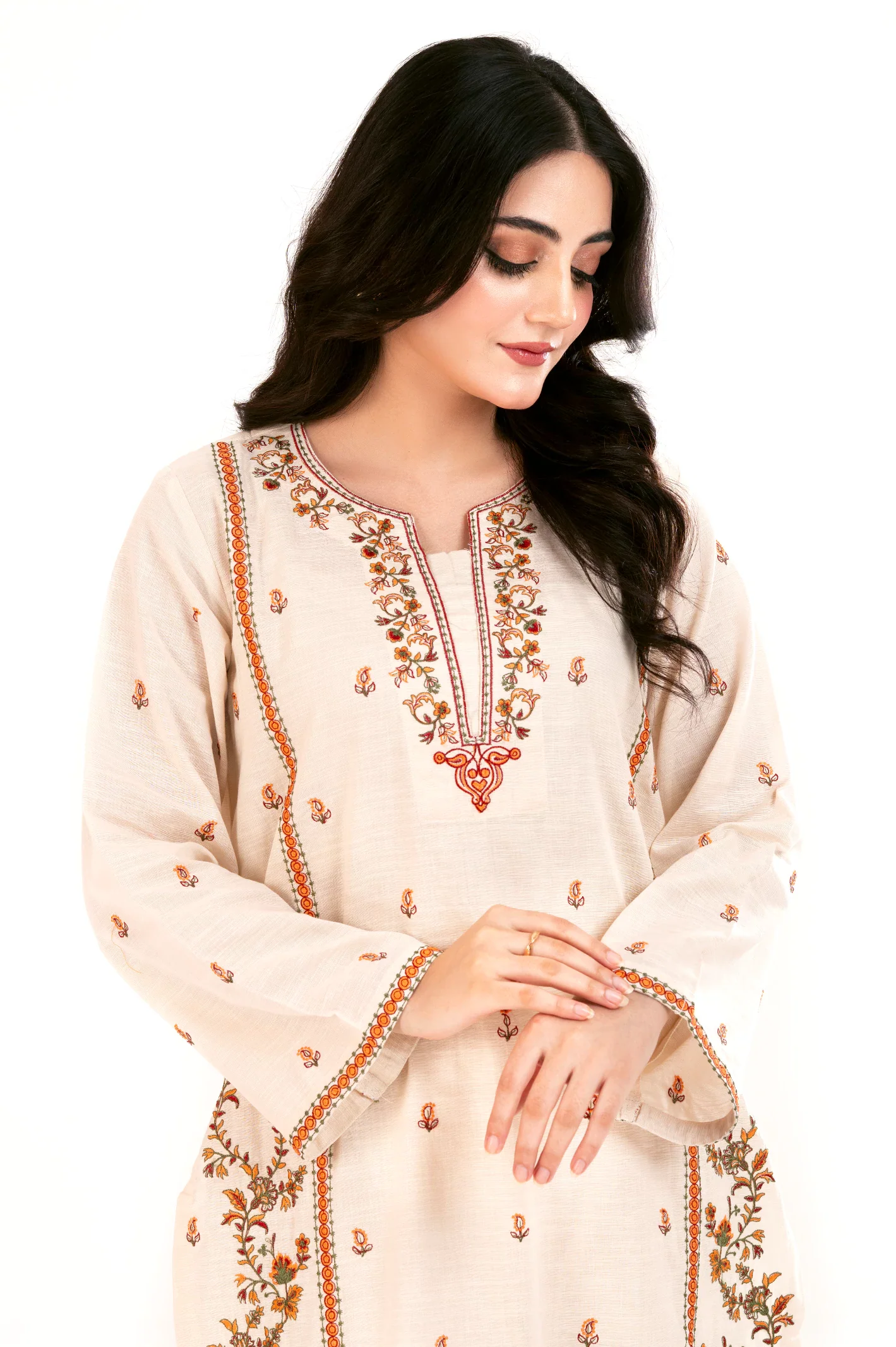 Cream Embroidered 2PC - Image 2