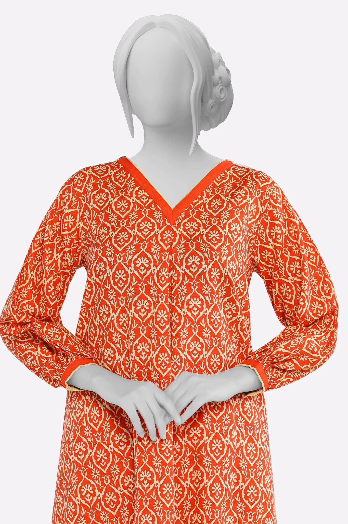 Orange Printed 2PC - Image 2