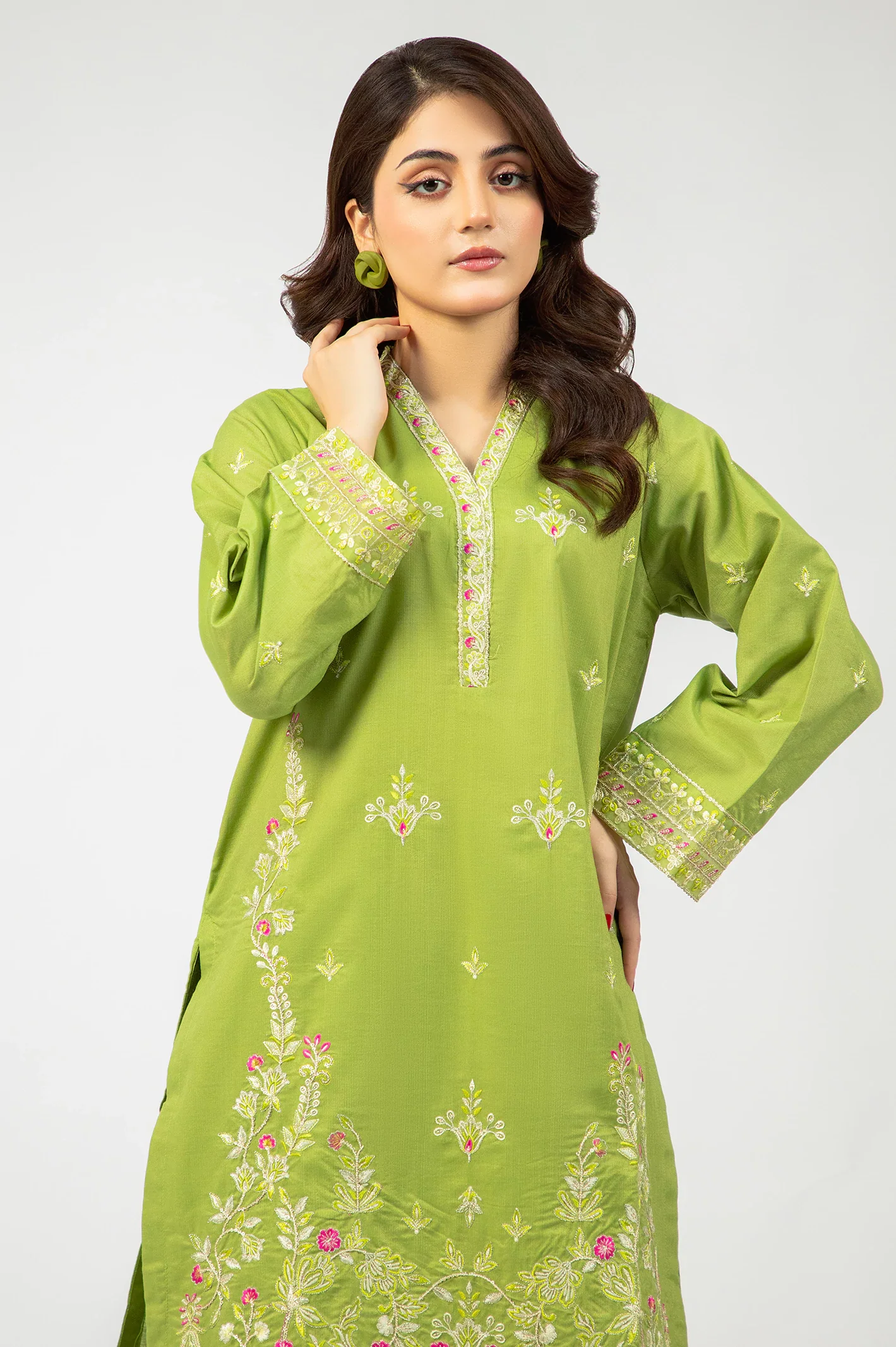 Green Embroidered 2PC - Image 2