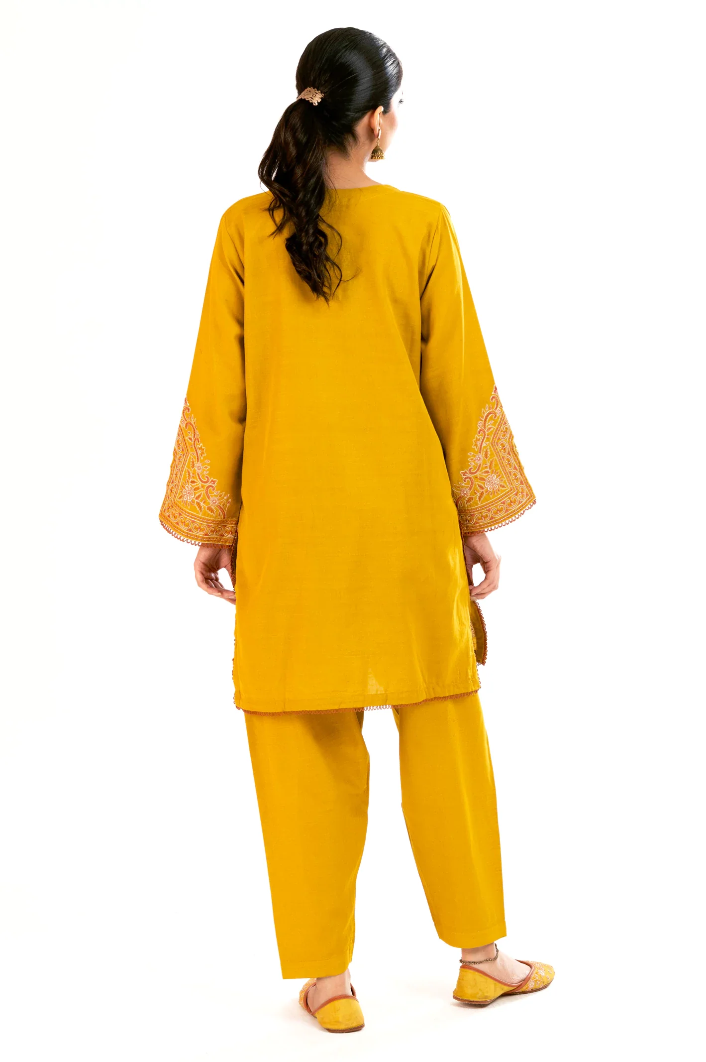 Mustard Embroidered 2PC - Image 4