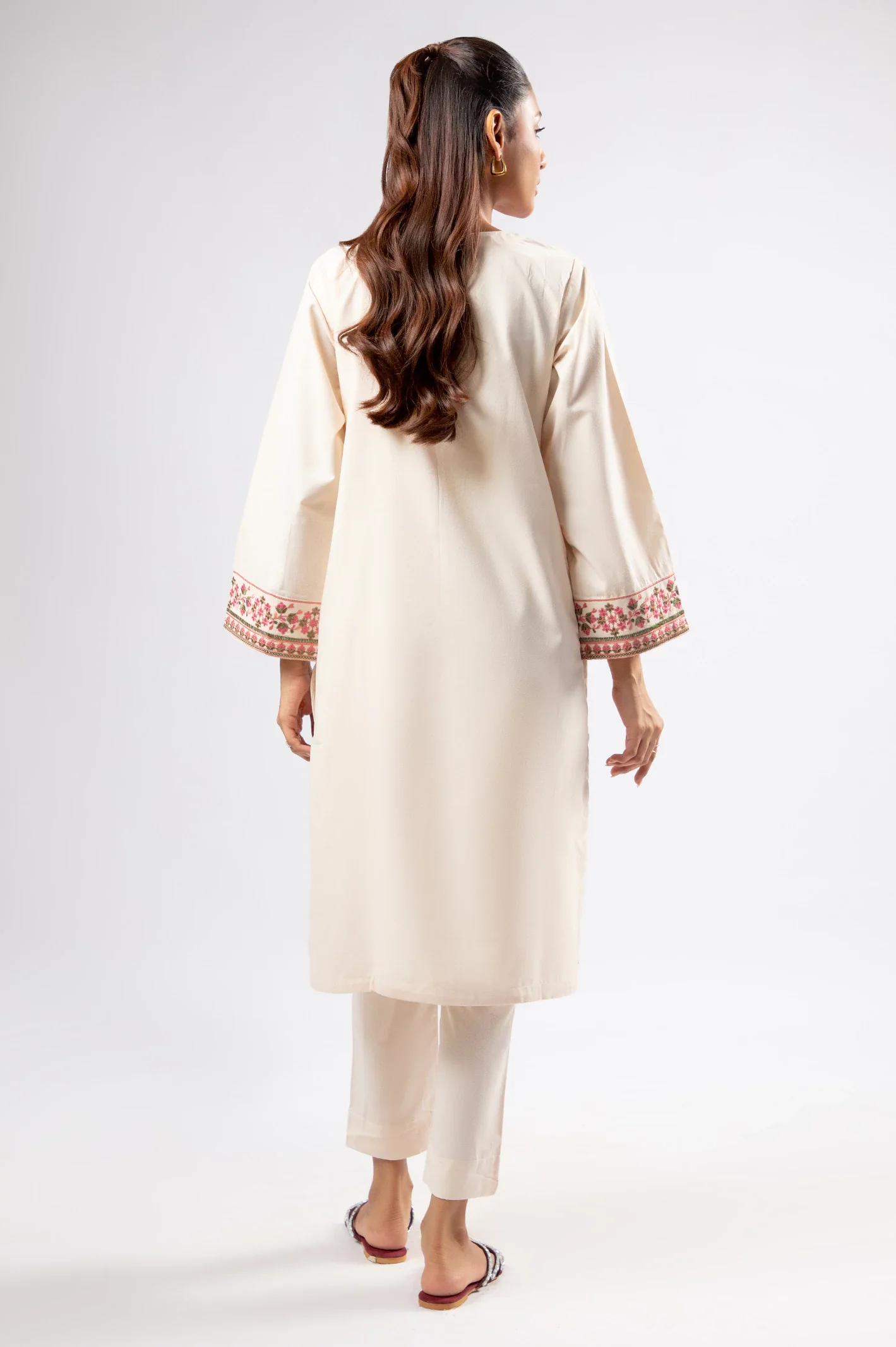 Beige Embroidered 2PC - Image 3