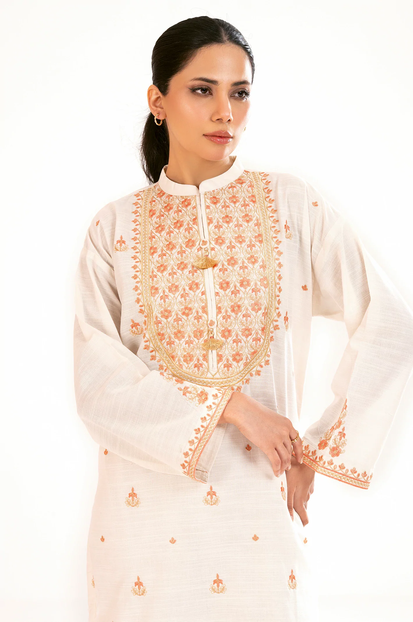 Off White Embroidered 2PC - Image 2