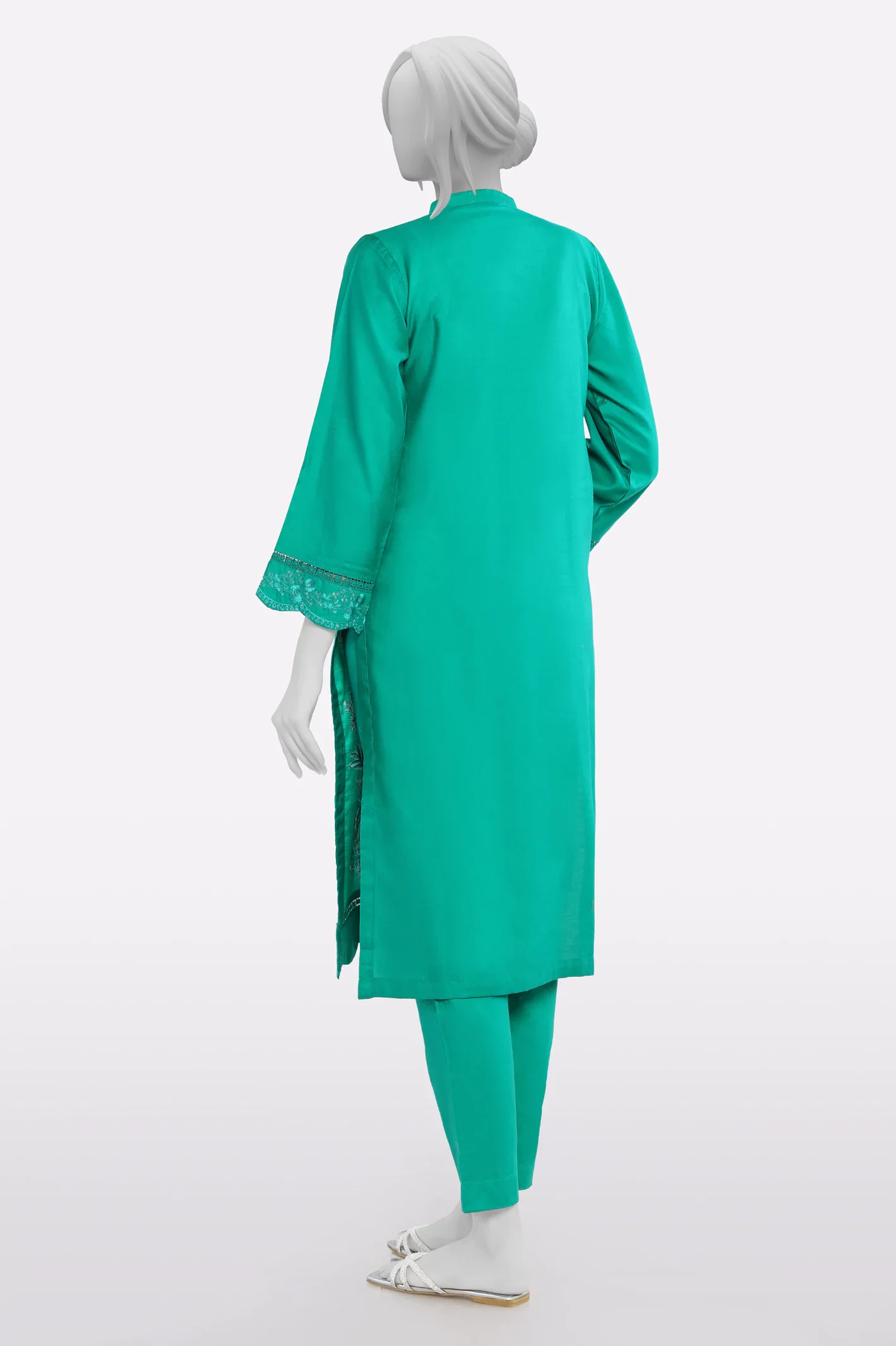 Green Embroidered 2PC - Image 3