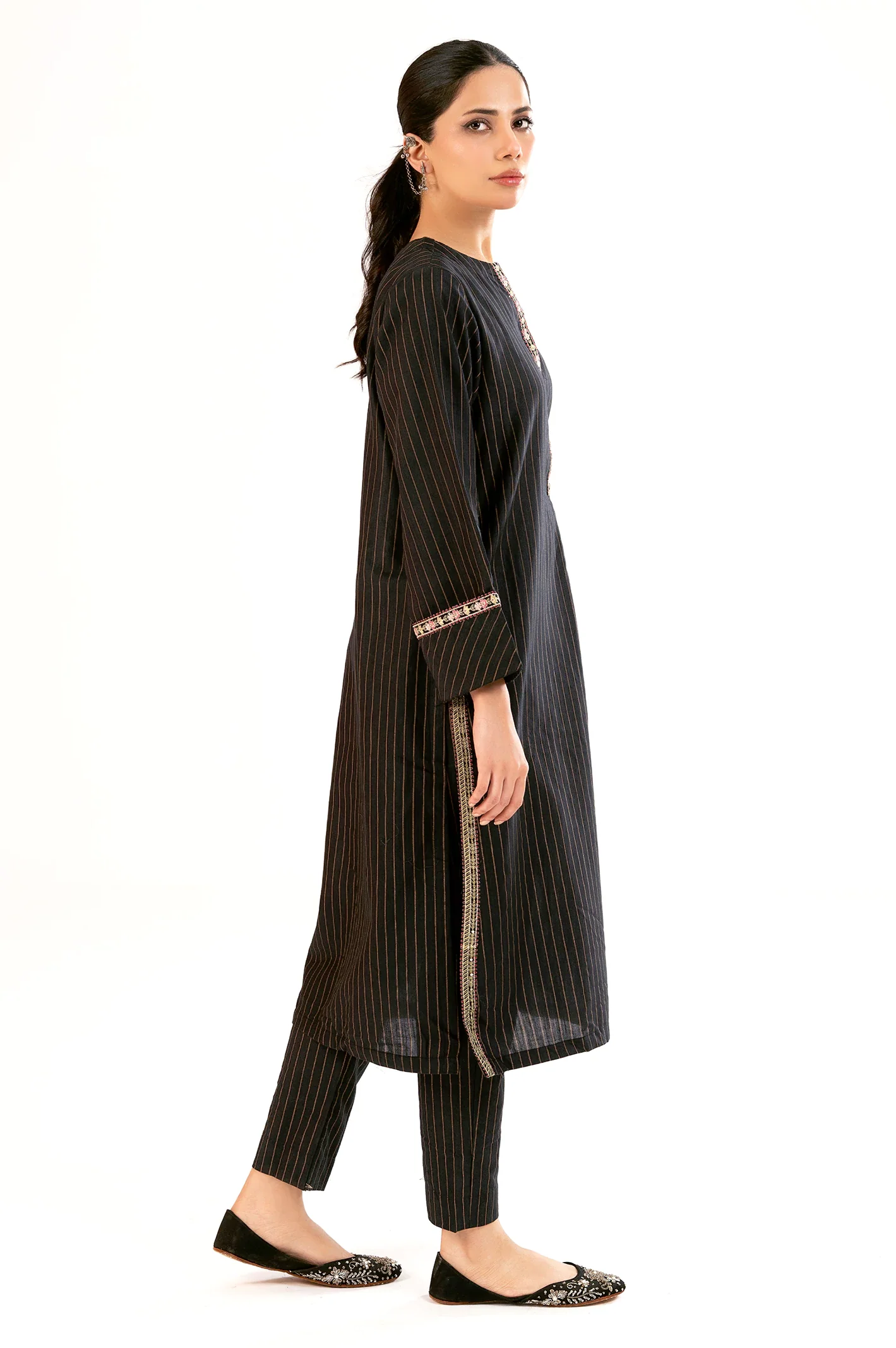 Black Embroidered 2PC - Image 3