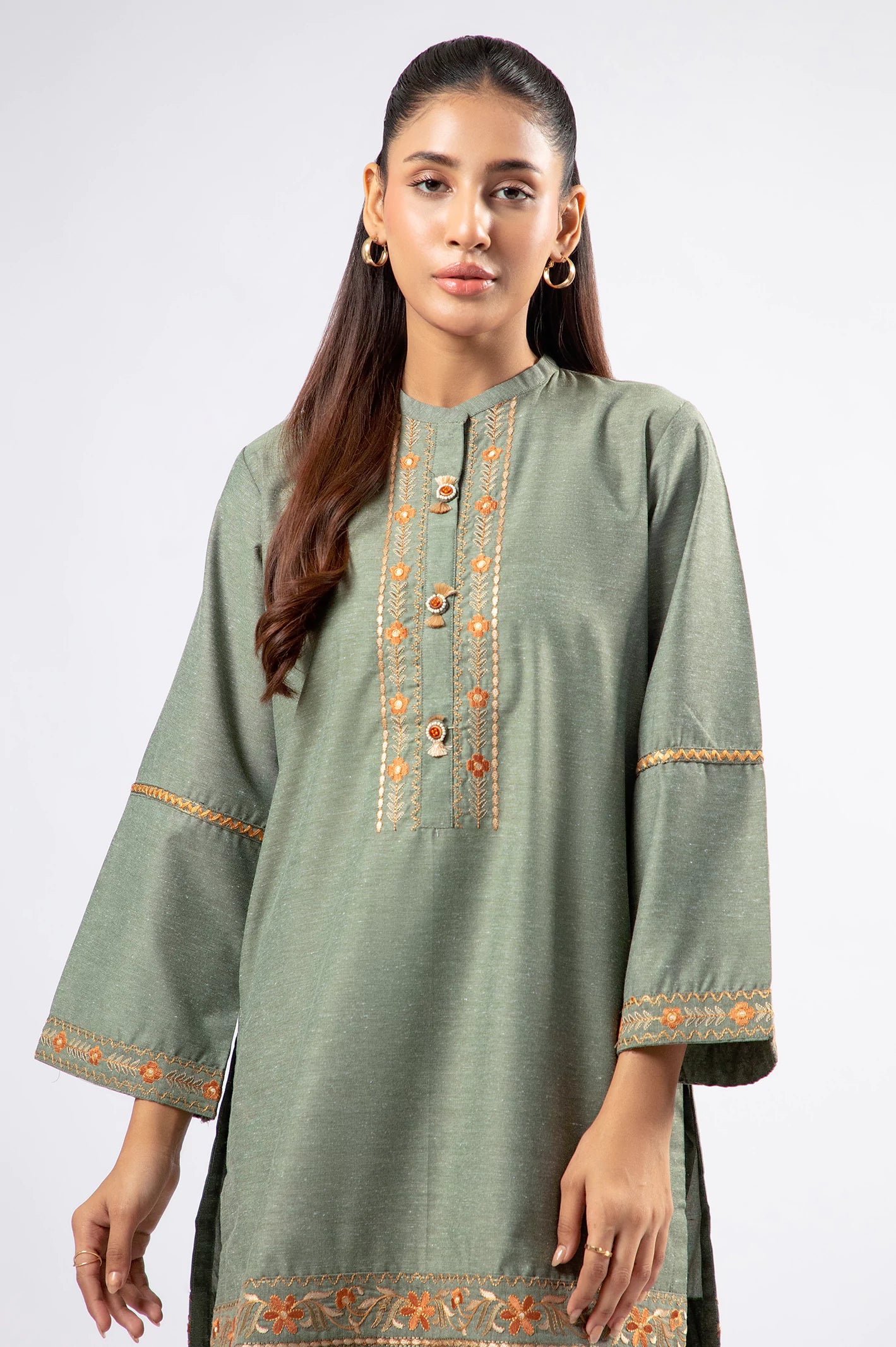 Green Embroidered 2PC - Image 2
