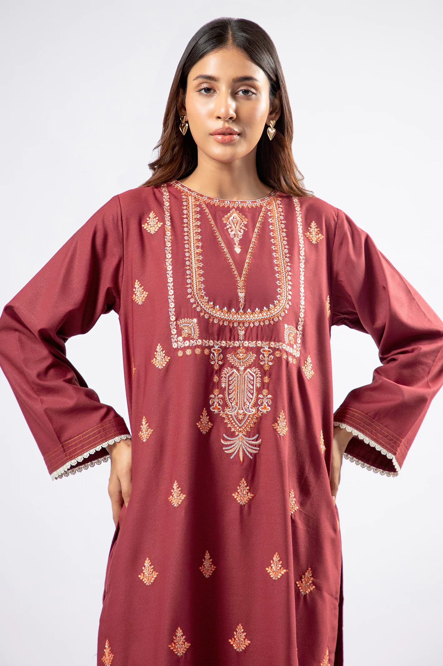 Maroon Embroidered 2PC - Image 2