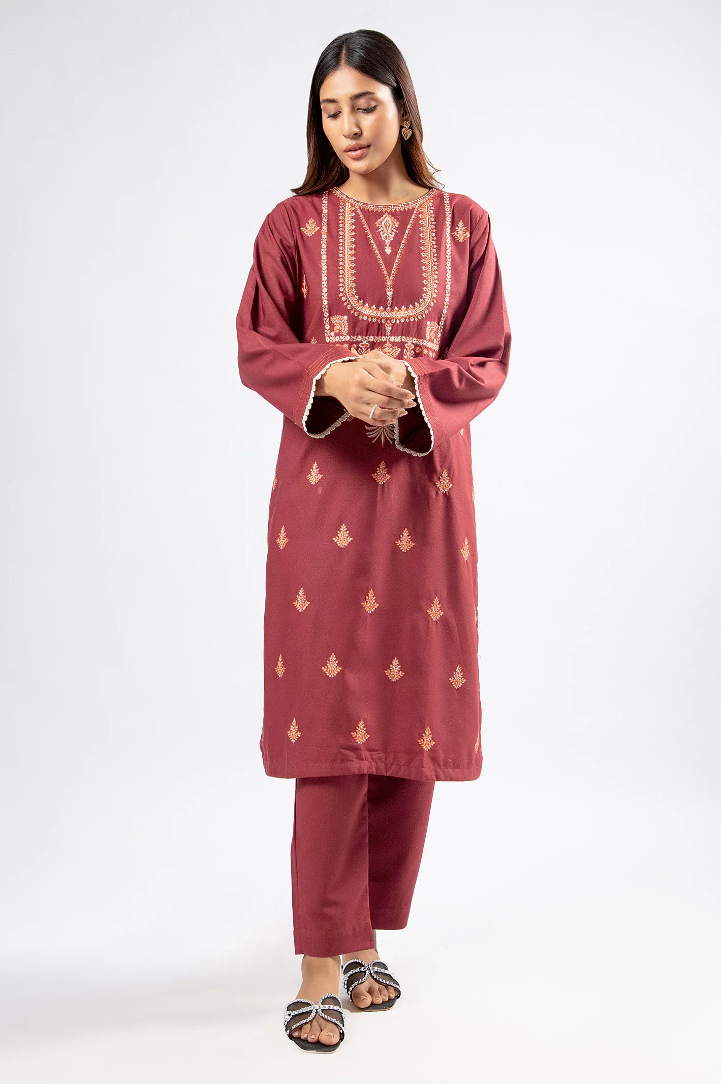 Maroon Embroidered 2PC - Image 3