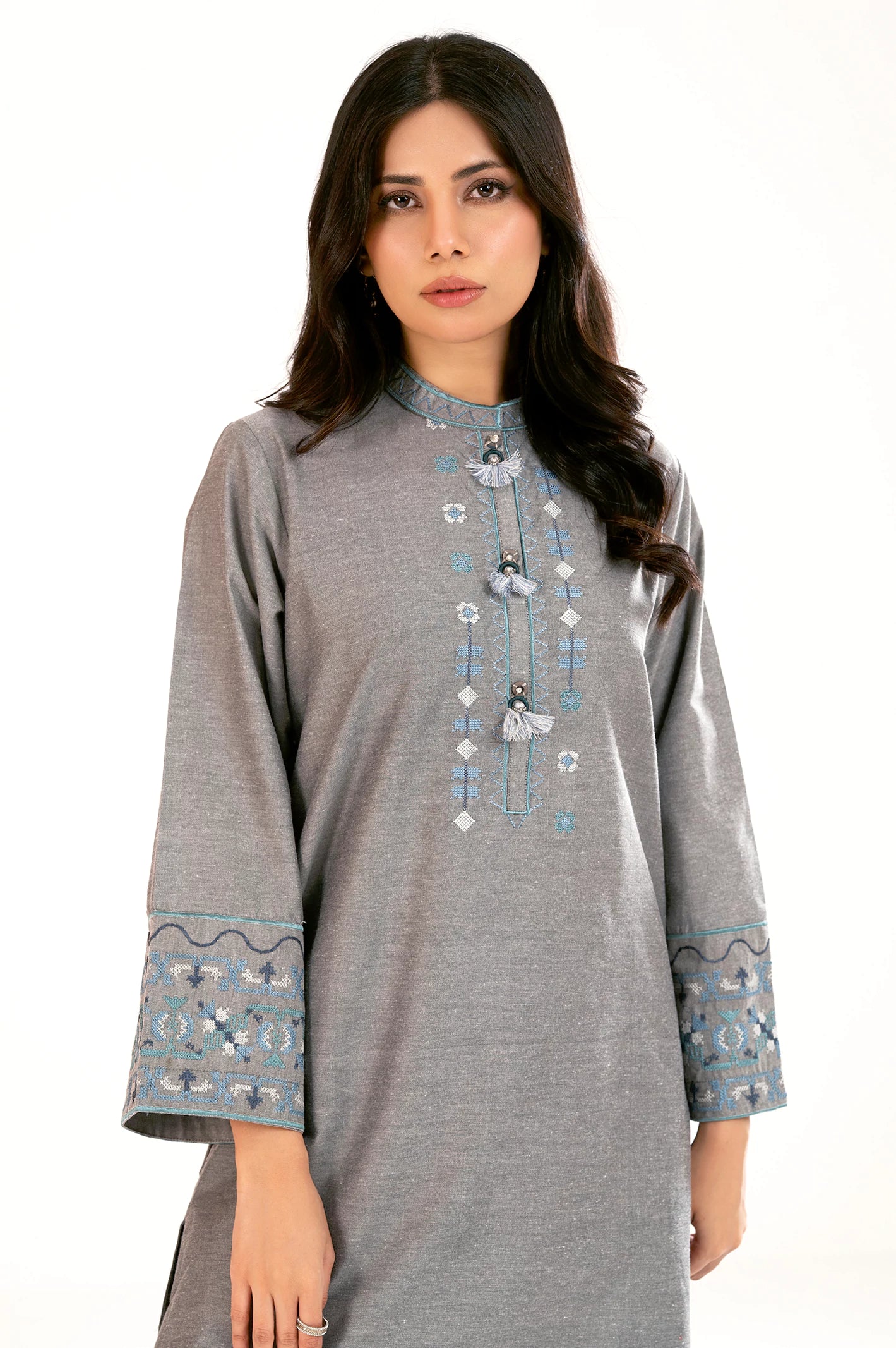 Grey Embroidered 2PC - Image 3