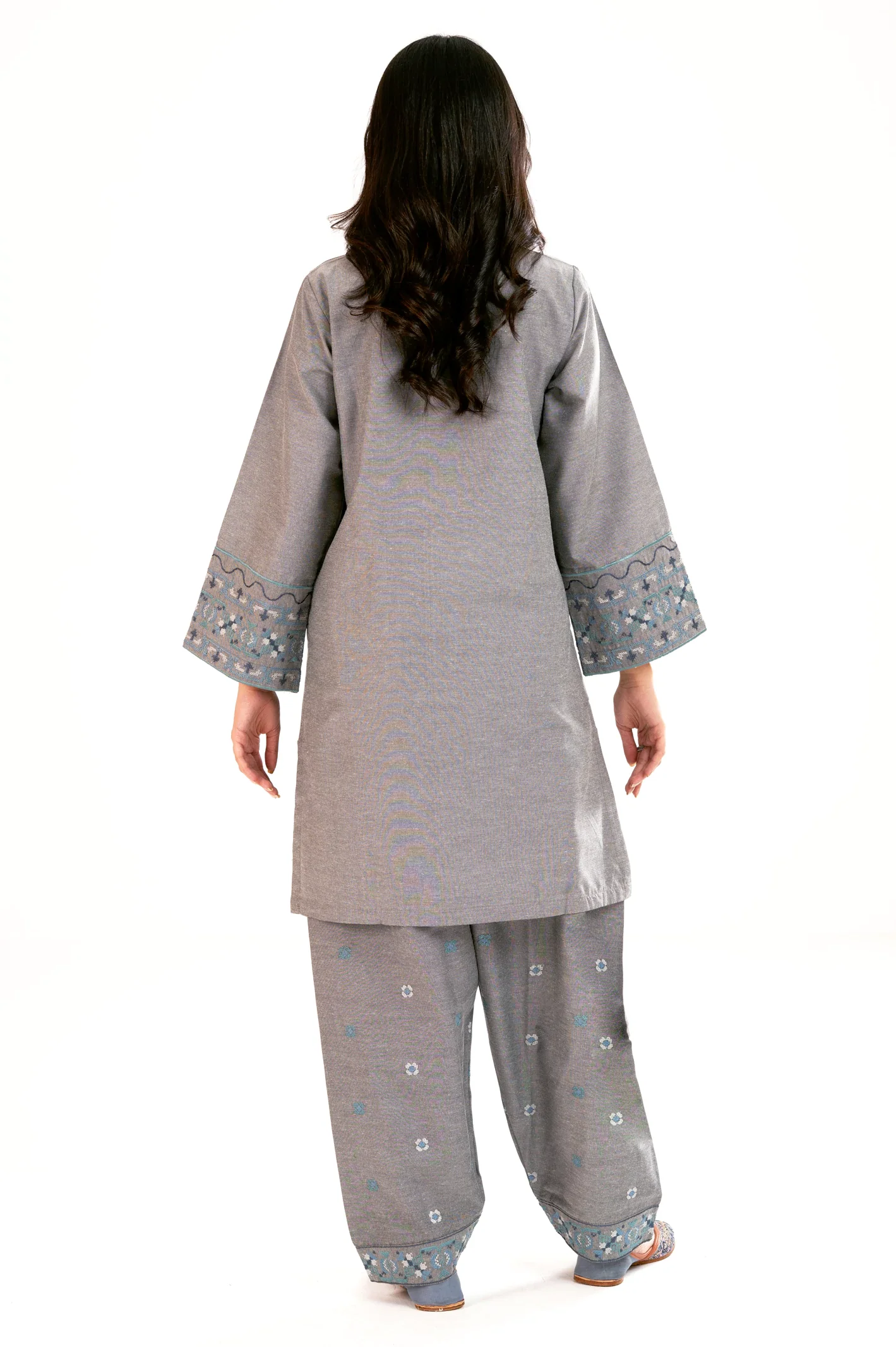 Grey Embroidered 2PC - Image 4