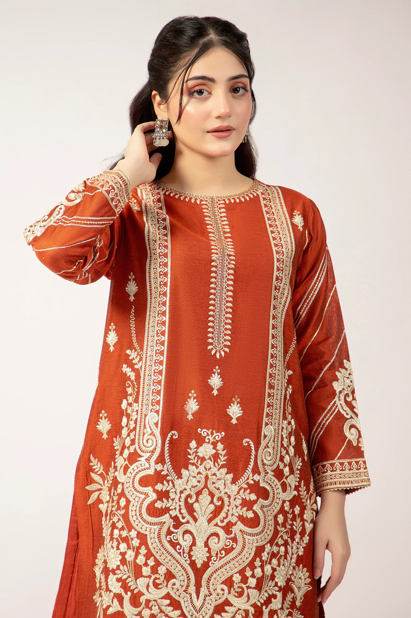 Rust Embroidered 2PC - Image 2