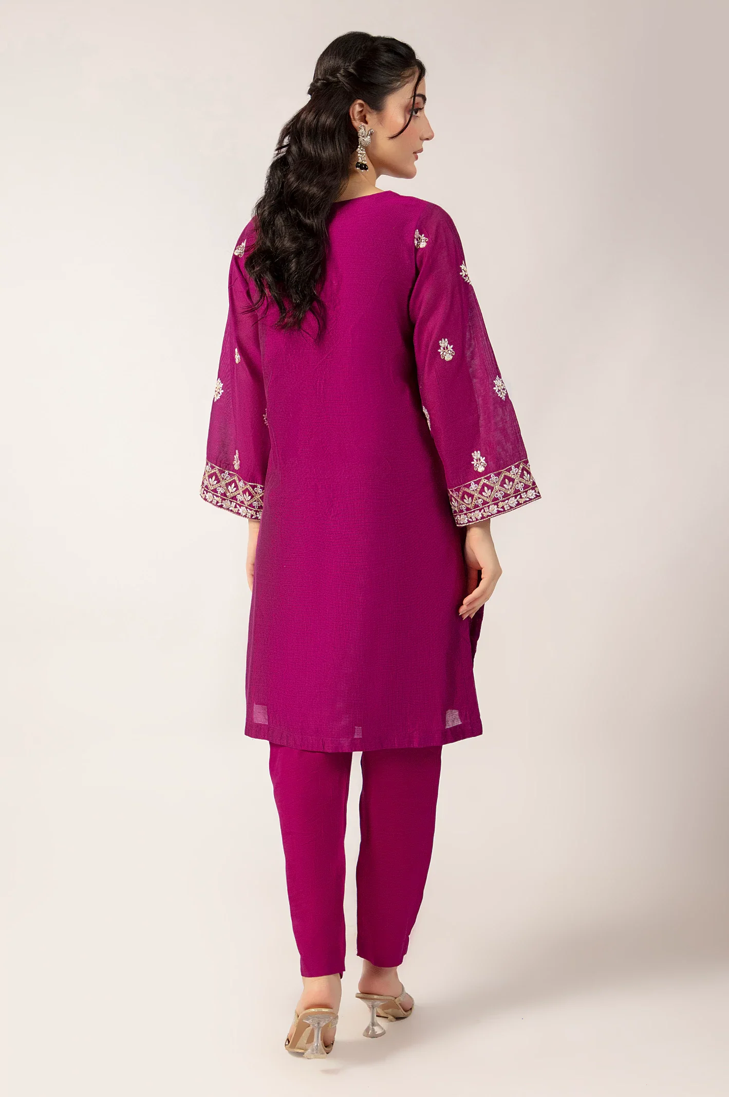 Dark Pink Embroidered 2PC - Image 4