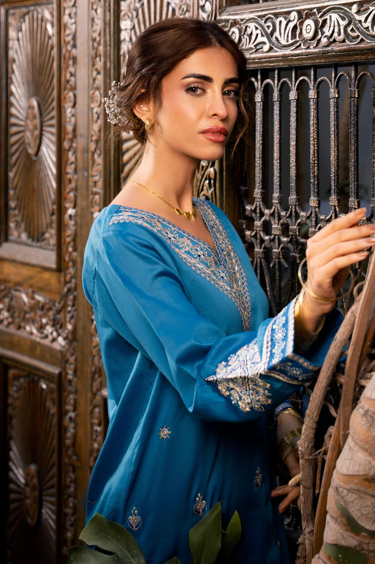 Blue Embroidered 2PC - Image 2