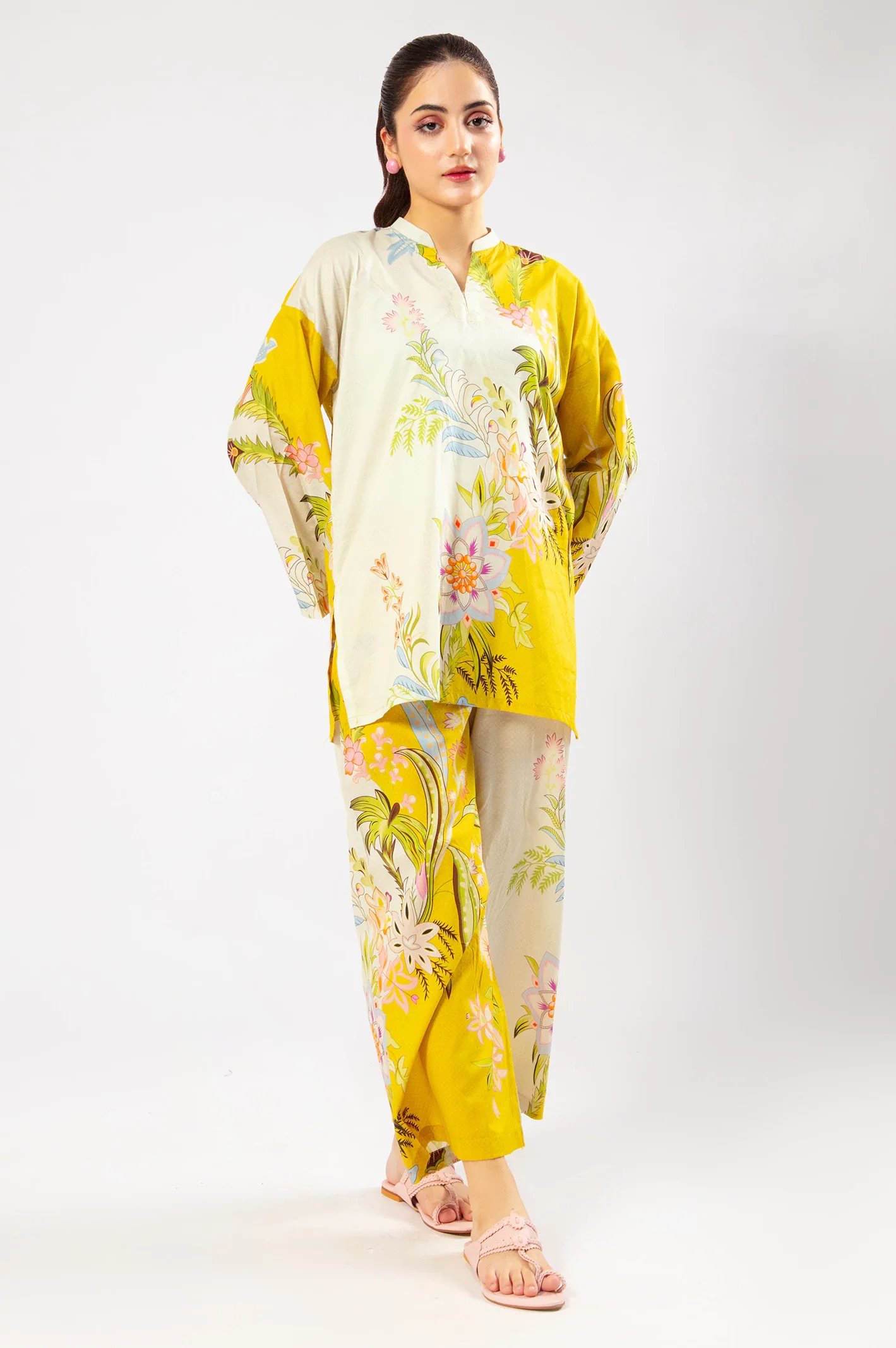 Yellow Fusion Printed 2PC - Image 3