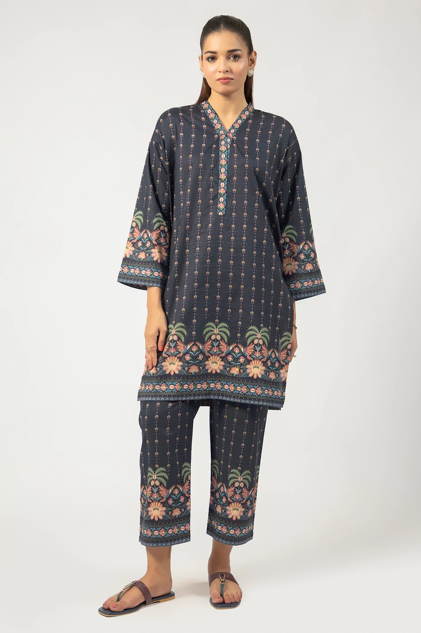 Black Printed 2PC
