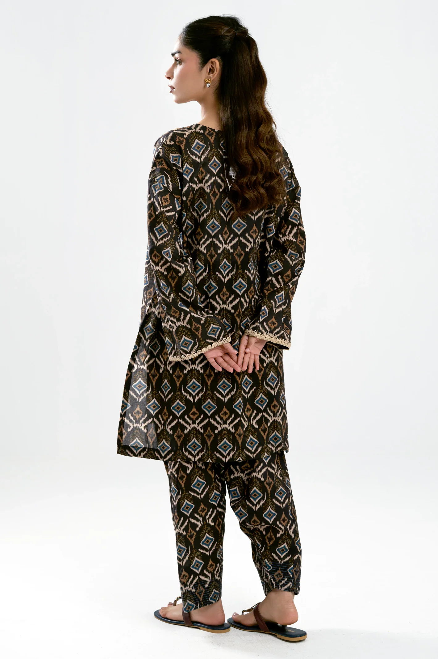 Brown Printed 2PC - Image 4